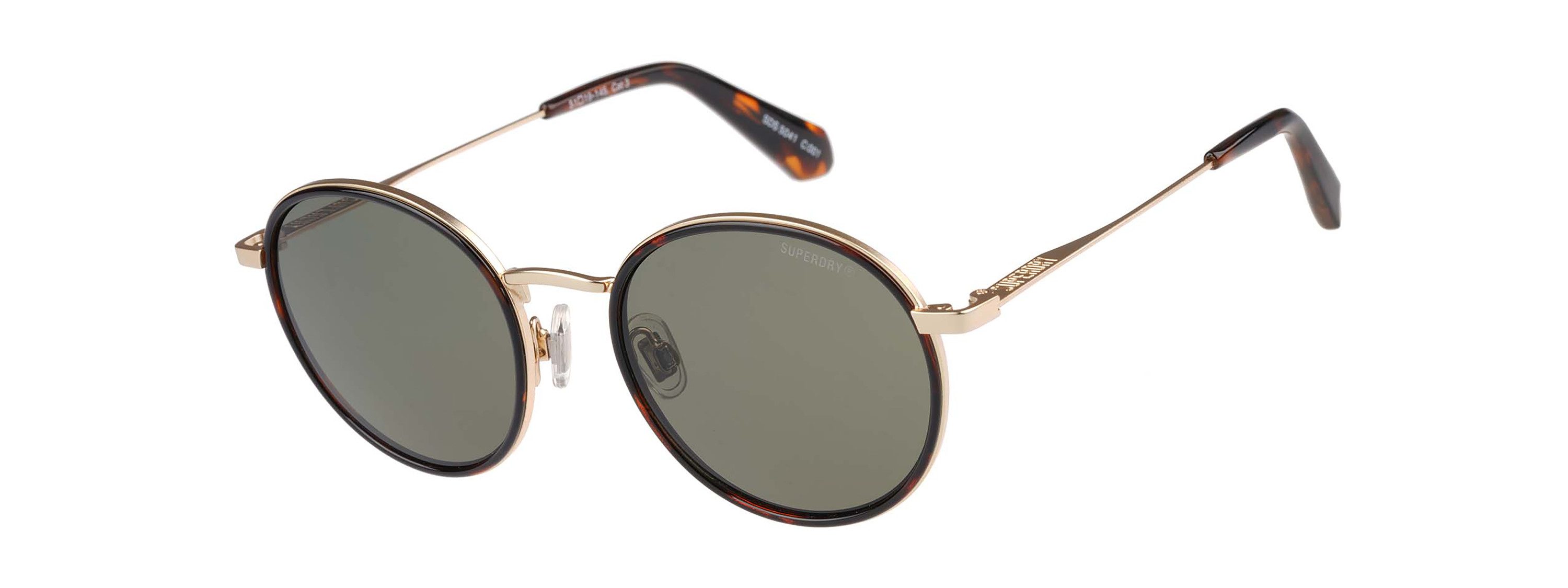 Superdry Sonnenbrille Modell 995063 Form Rund, Logoschriftzug auf Bügel, Kombifassung