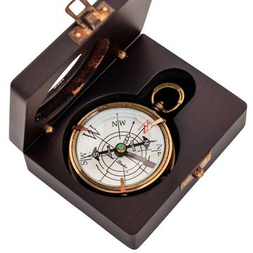 Aubaho Kompass Kompass Maritim Schiff Dekoration Navigation Glas Messing Antik-Stil R