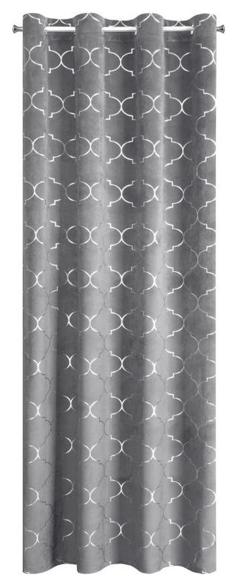 Mariall, geometrische Vorhang 140x250cm, Samt Samtvorhang Ösen Velours Vorhang Muster Ösen Grau Velvet