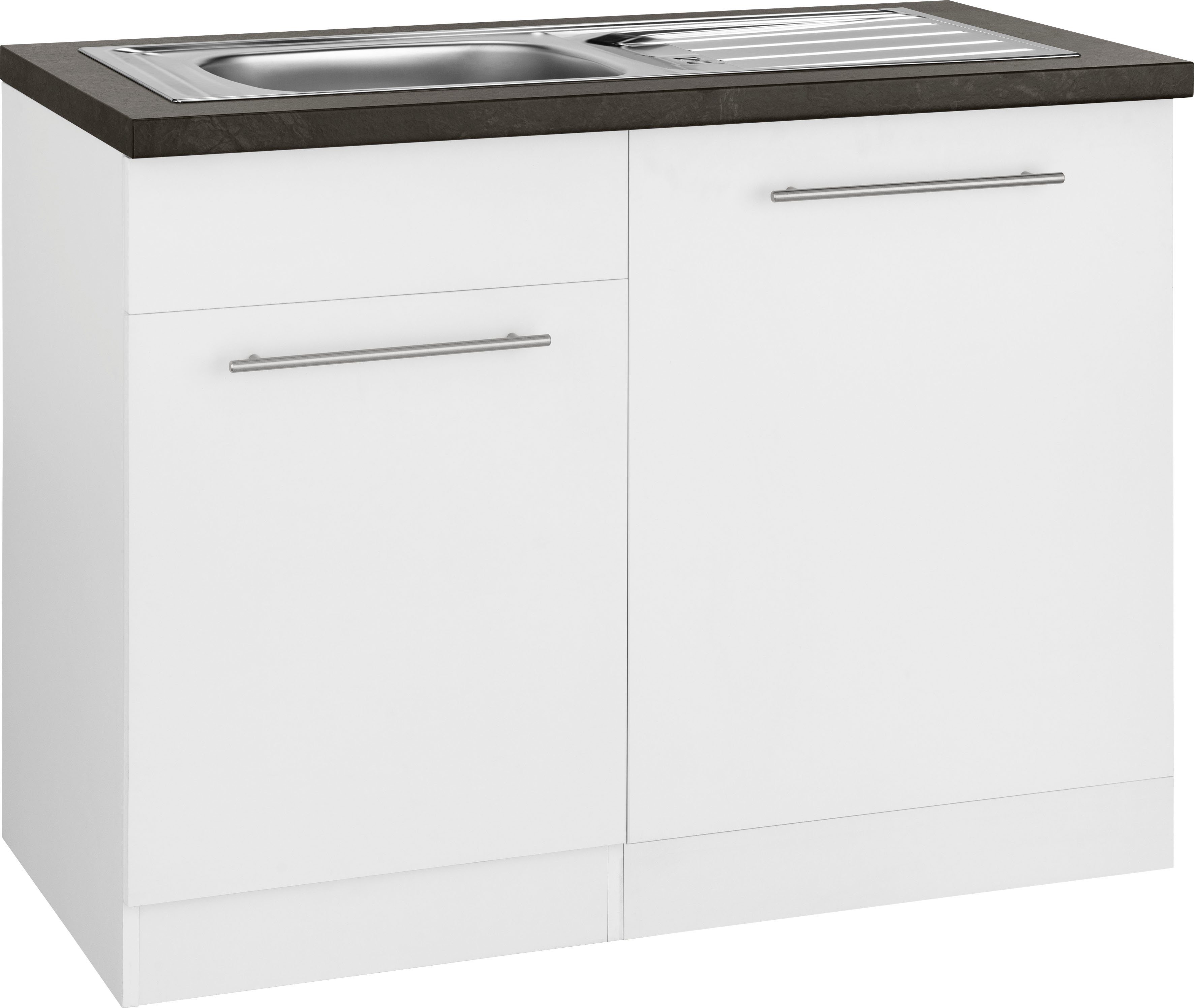 wiho Küchen Spülenschrank Unna 110 cm breit, inkl. Tür/Sockel/Griff für Geschirrspüler