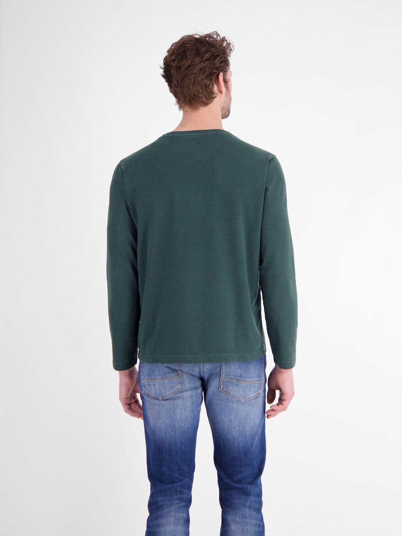 LERROS Langarmshirt mit kurzer Knopfleiste - Serafino - und feinen Streifen – Bild 2 von 4
