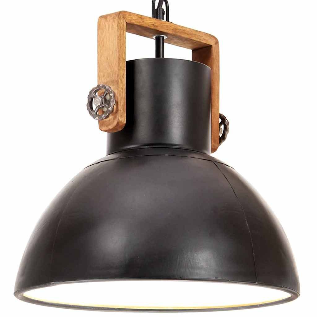 vidaXL Deckenleuchte Hängelampe Industriestil 25 W Schwarz Rund 30 cm E27