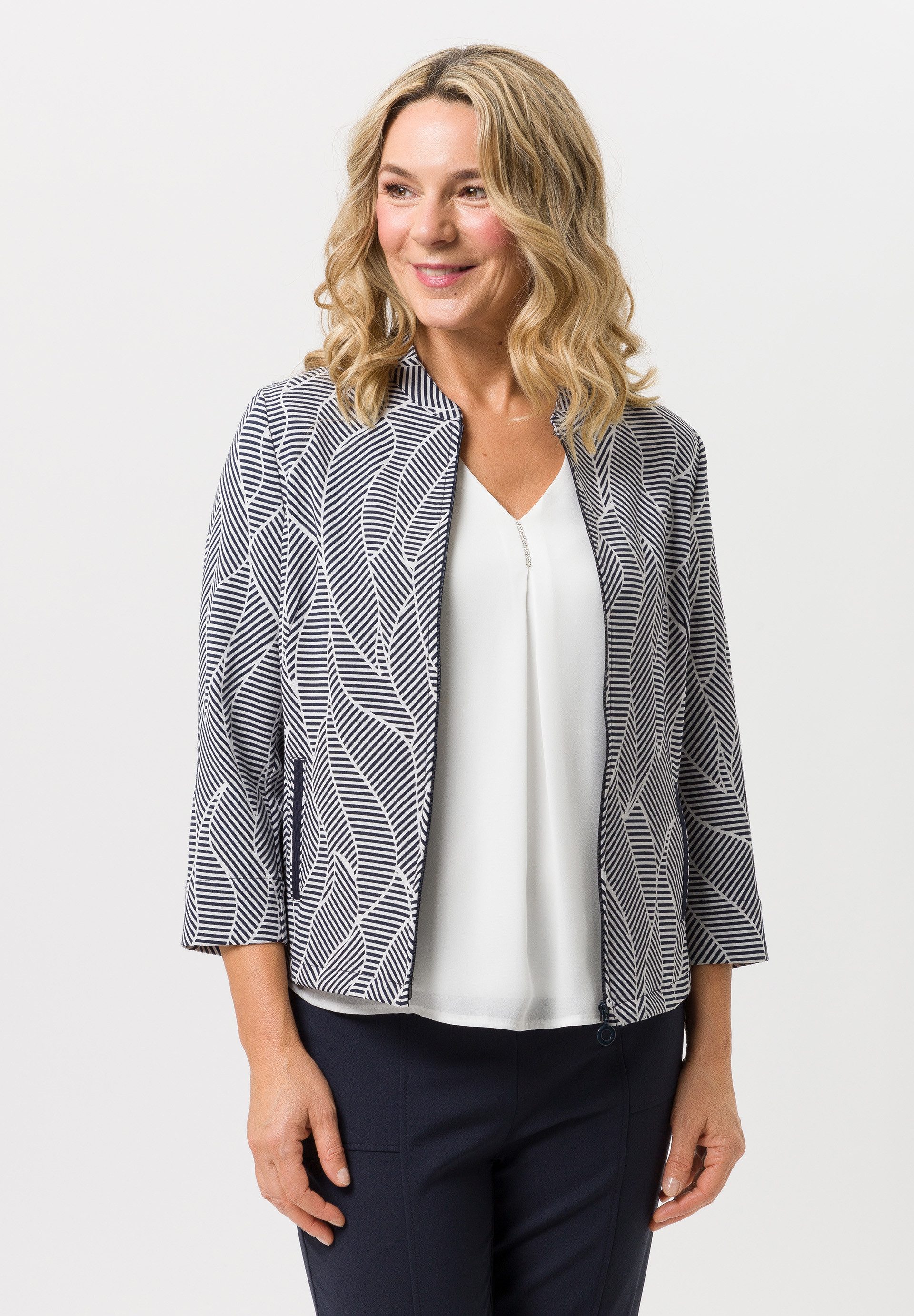 Langjacke mit Jacquard Muster