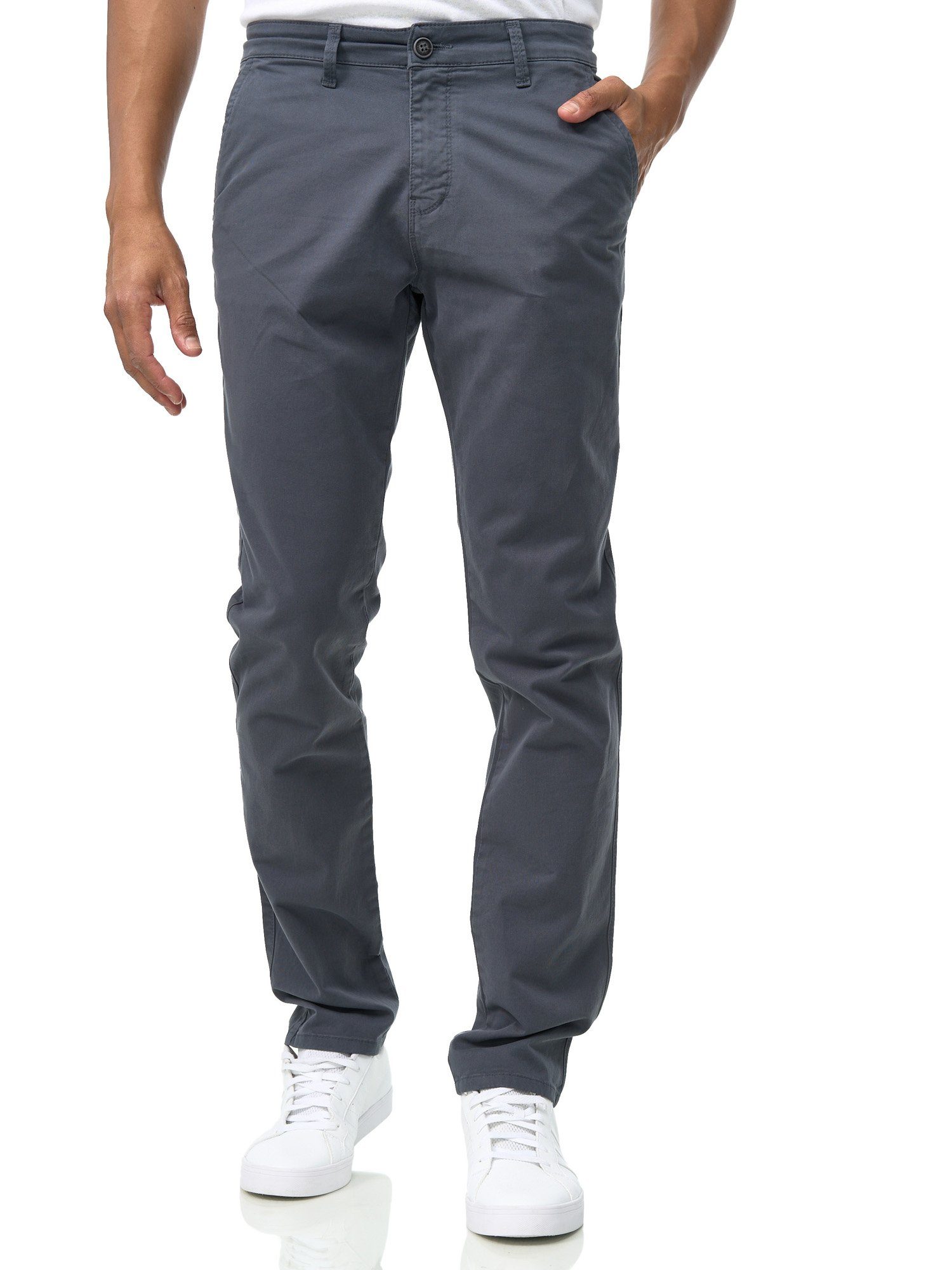 Fit 5-Pocket-Style, 308 ORGANIC Herren Bio-Baumwolle COTTON, Slim Chinohose Dunkelgrau Chinohose D'MARO