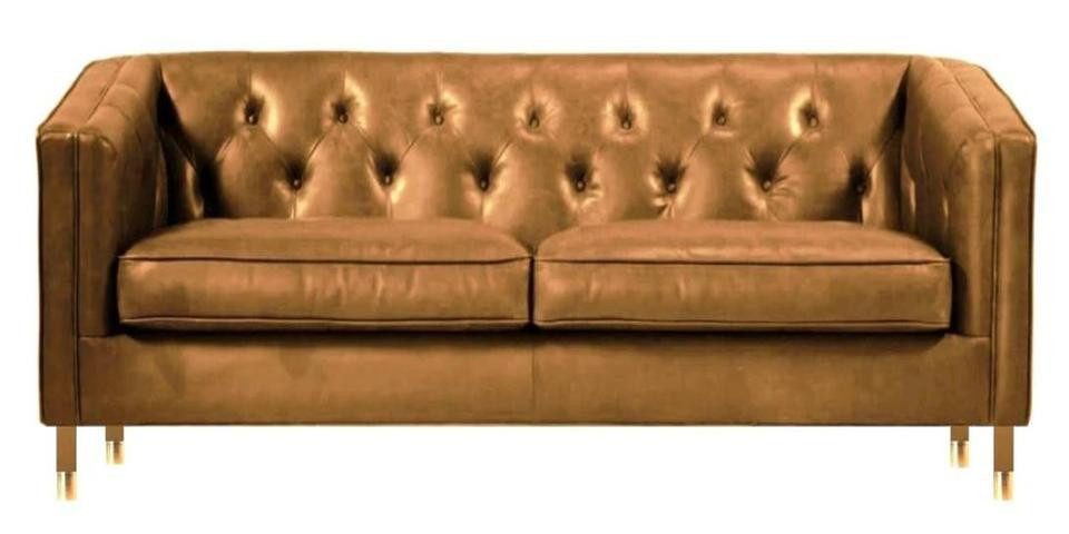 Xlmoebel Chesterfield-Sofa Elegantes schwarzes Ledersofa im Chesterfield-Stil, Hergestellt in Europa