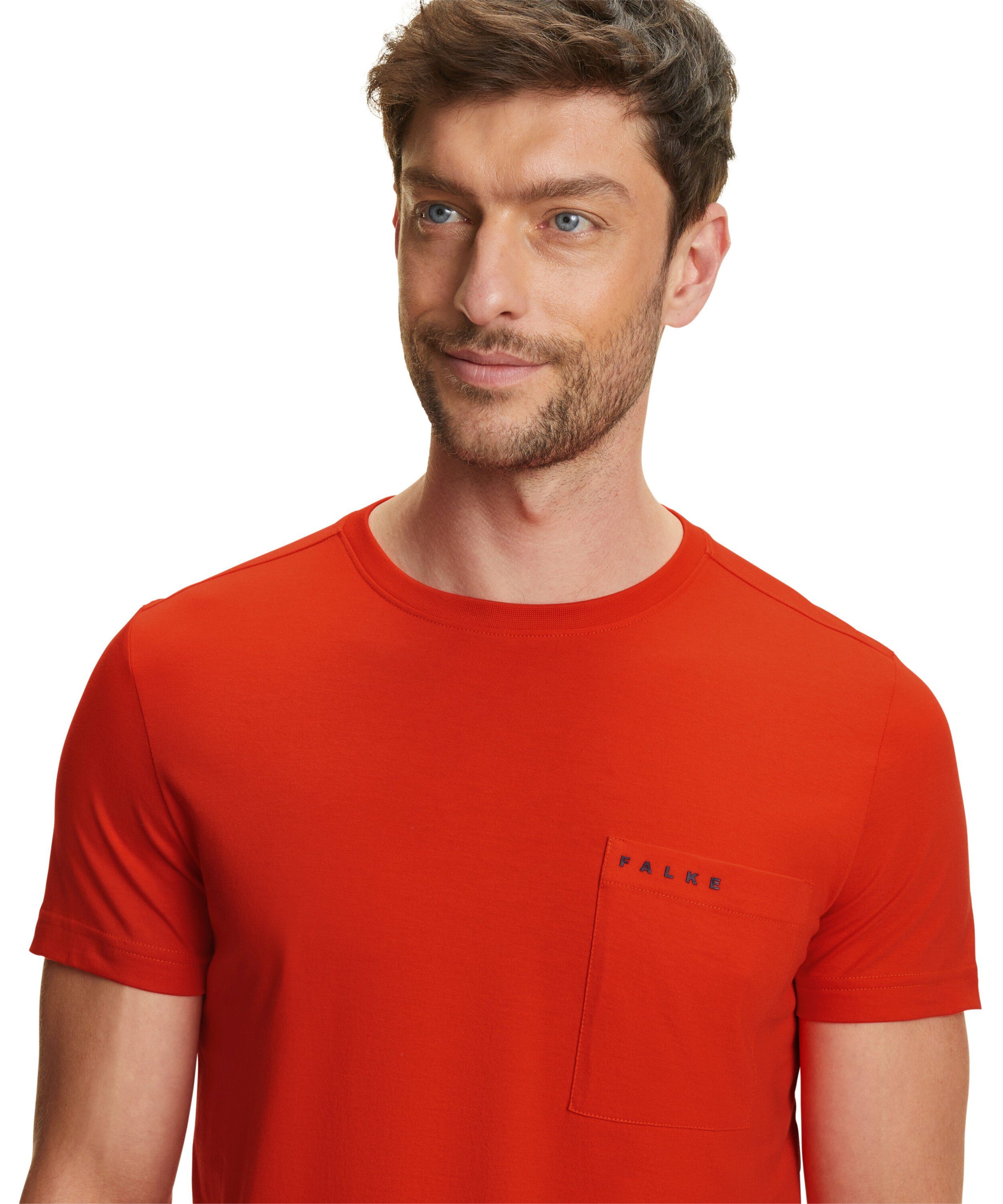 hochwertiger (1-tlg) orange safety (8314) Pima-Baumwolle T-Shirt aus FALKE