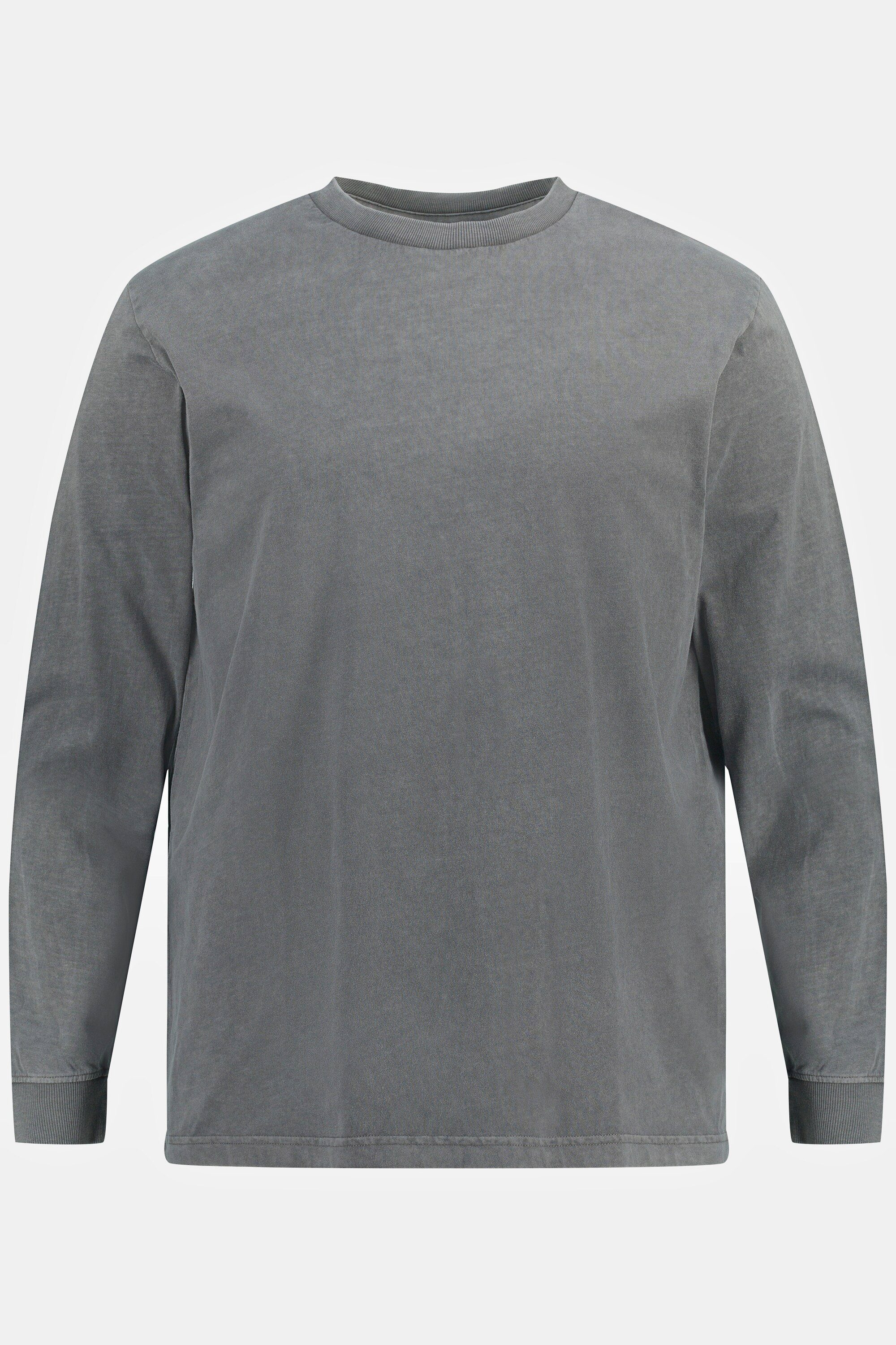 Print Rundhals T-Shirt Rücken Langarmshirt dyed JP1880 garment