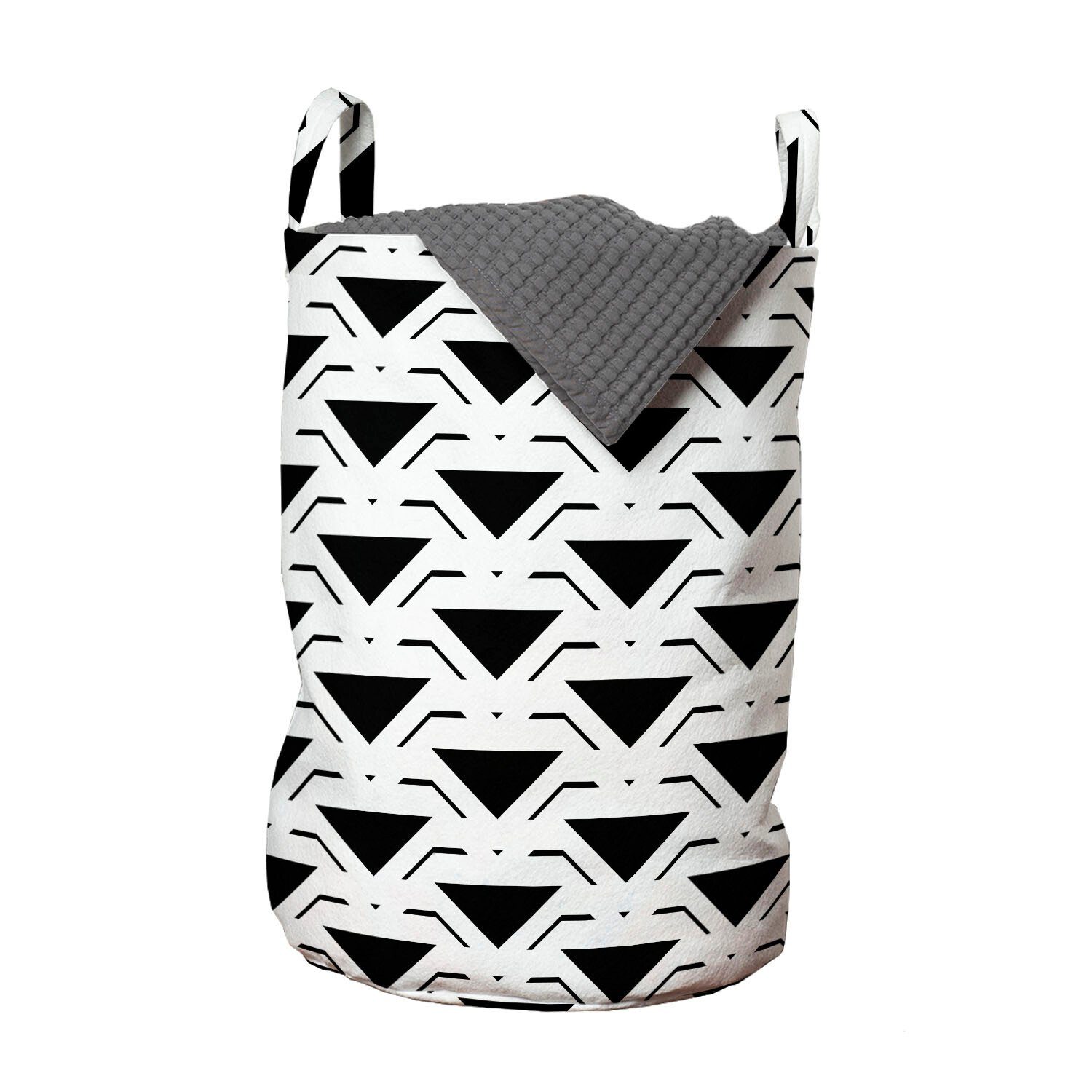 Abakuhaus Wäschesäckchen Wäschekorb mit Griffen Kordelzugverschluss für Waschsalons, Geometrisch Modernes abstraktes Triangles