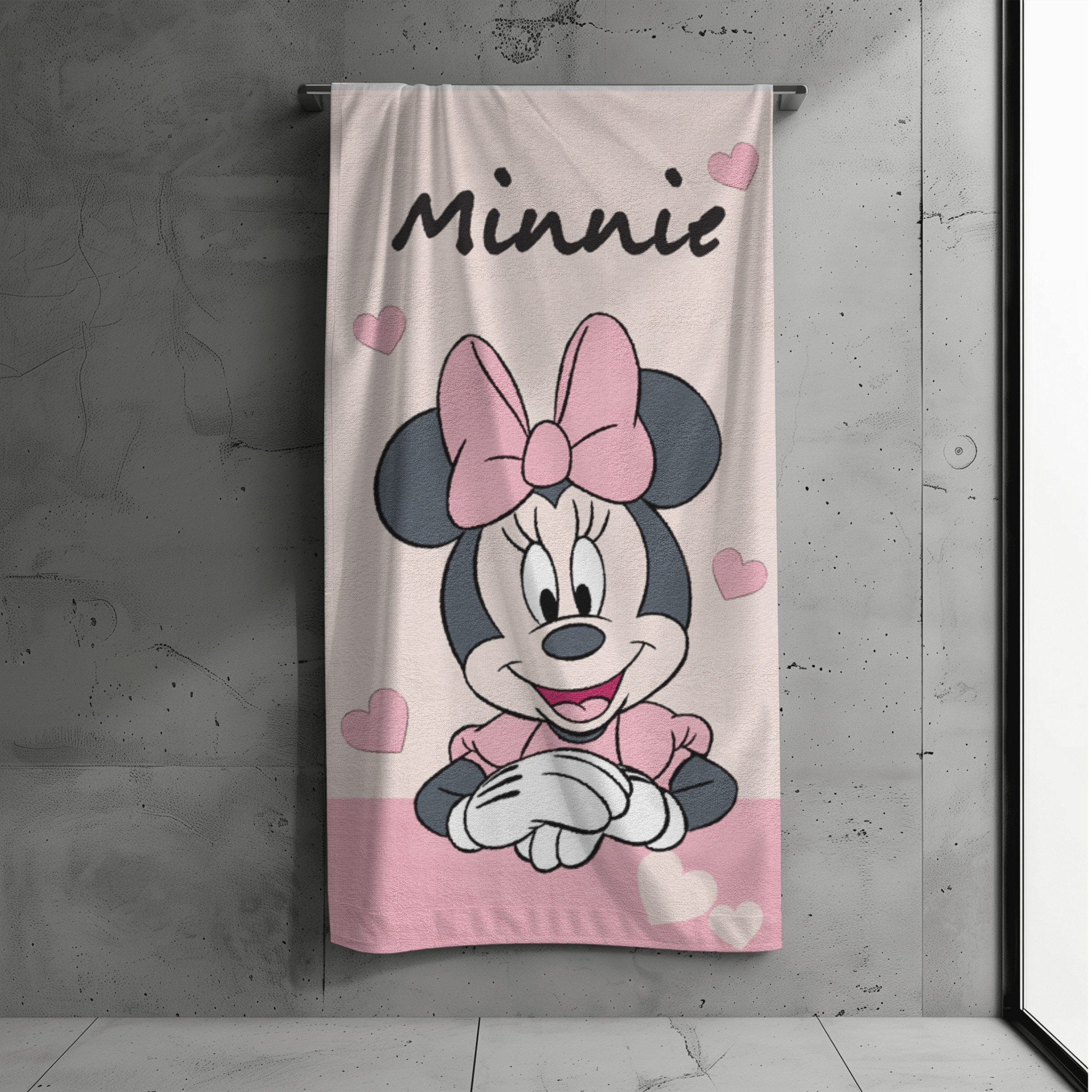 MTOnlinehandel Badetuch Minnie Mouse 70x140 cm, 100 %, Baumwolle (1-St), Strandtuch Disney's Minnie Maus