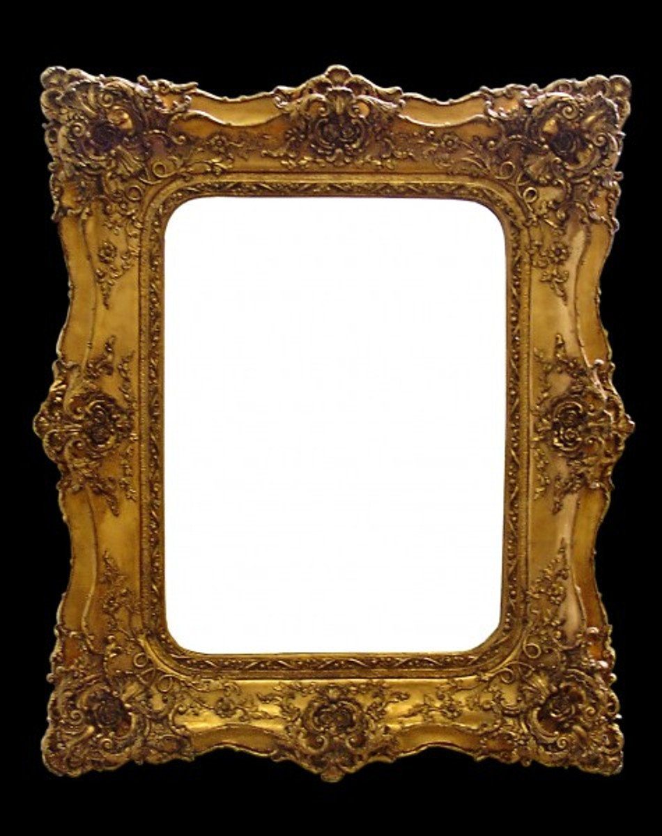 Casa Padrino Barockspiegel Barock Wandspiegel Gold mit Doppelrahmen - 120 x 105 cm - Edel & Prunkvoll