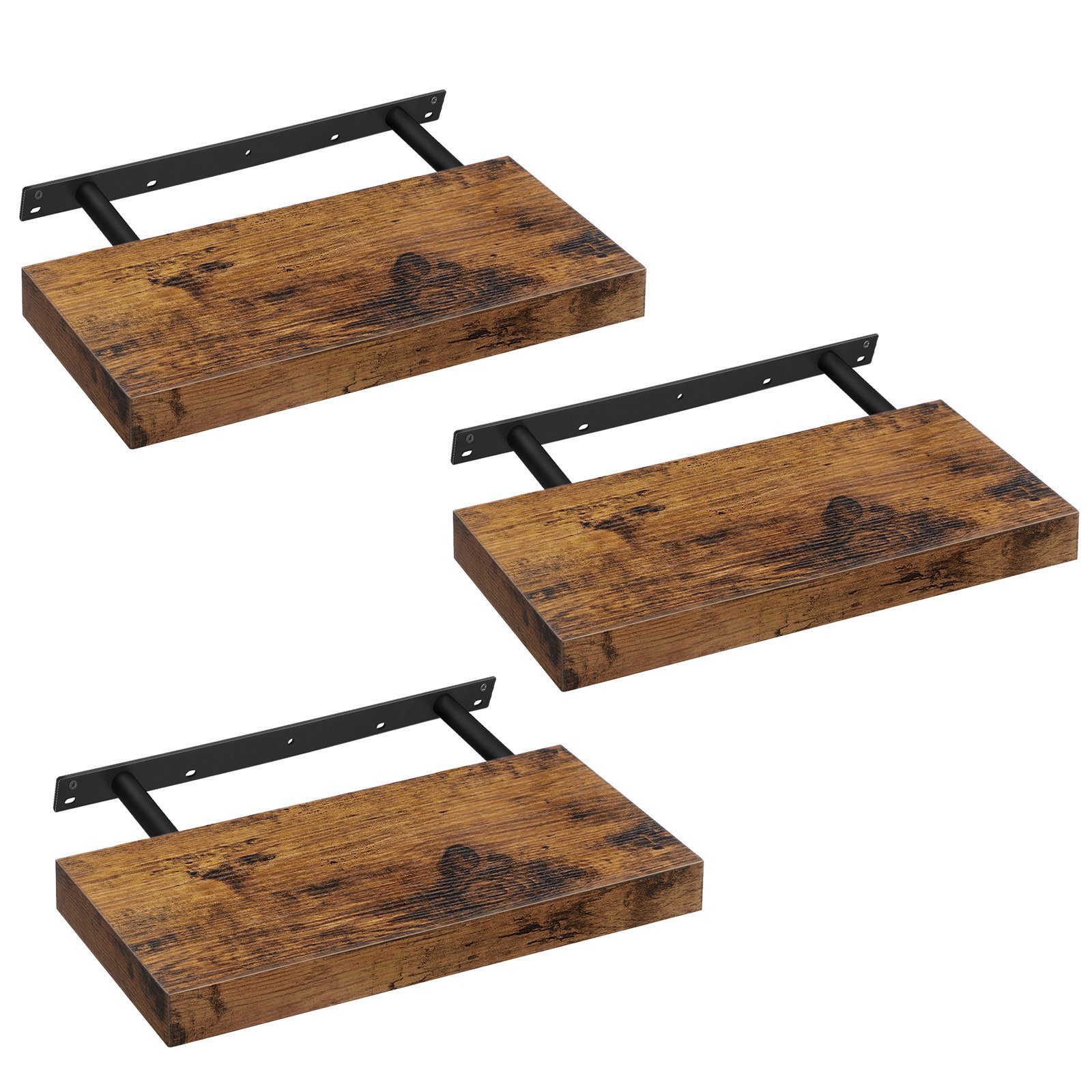 VASAGLE Wandregal, 3-tlg., Wandboard, Bereite 40 / 60 / 80 cm, Schweberegal günstig online kaufen