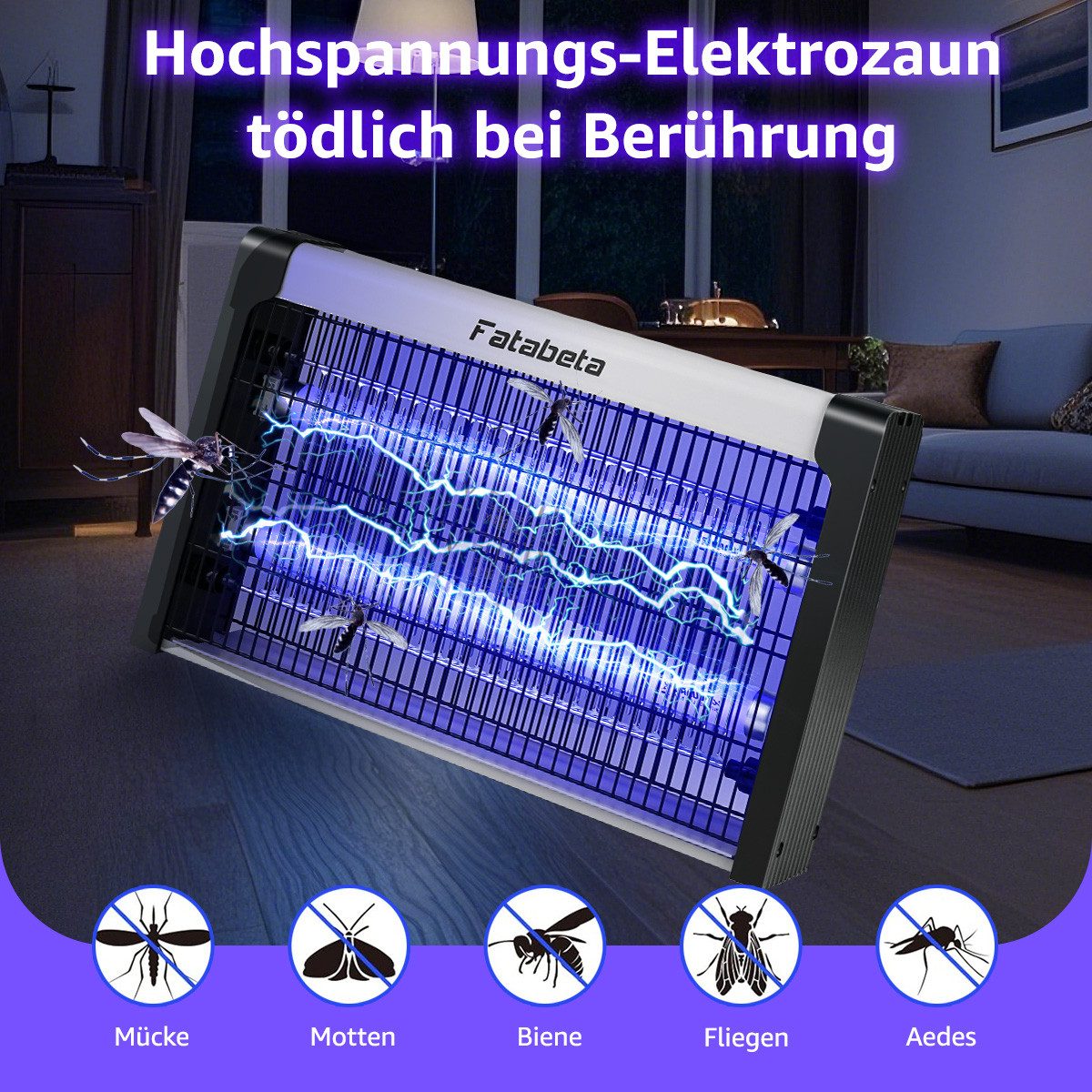 FATABETA Insektenvernichter, Insektenvernichter Elektrisch für Familien mit Kindern und Haustieren