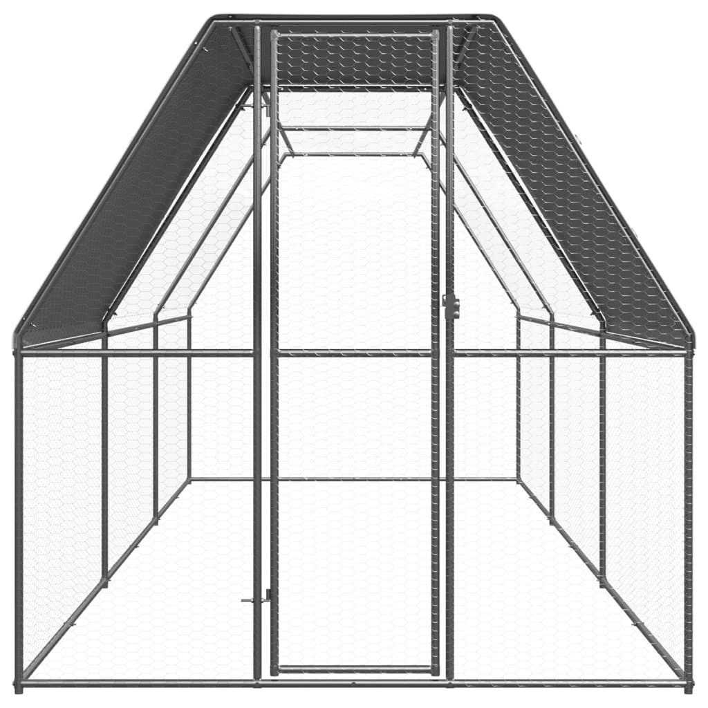 vidaXL Hühnerstall, Outdoor-Hühnerkäfig 2x6x2 m Verzinkter Stahl