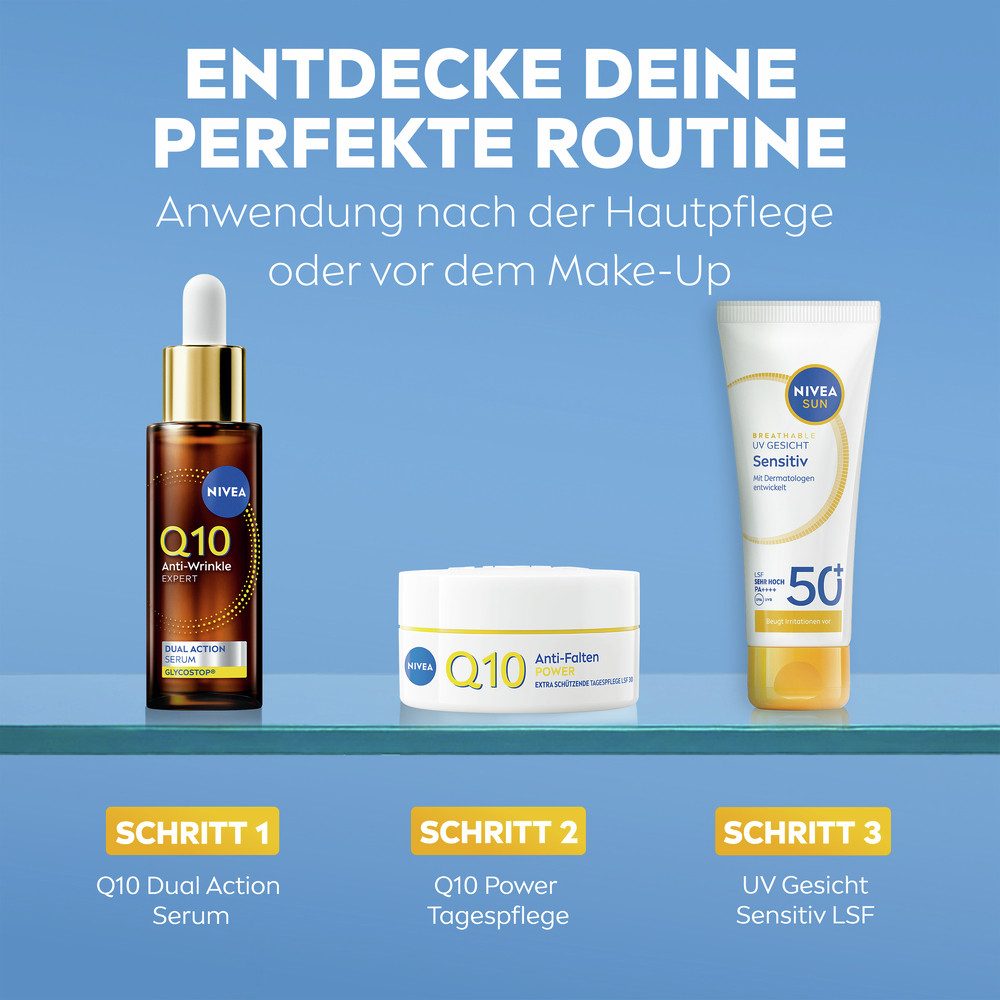 Nivea Sun Sonnenschutzlotion UV Face Sensitive LSF50+ mit Silky UV Stick Vorteilspack, Set, 2-tlg., UV Face Sensitive LSF50+ mit Silky UV Stick Vorteilspack, für empfindliche Haut, mit feuchtigkeitsspendender Formel, parfümfrei