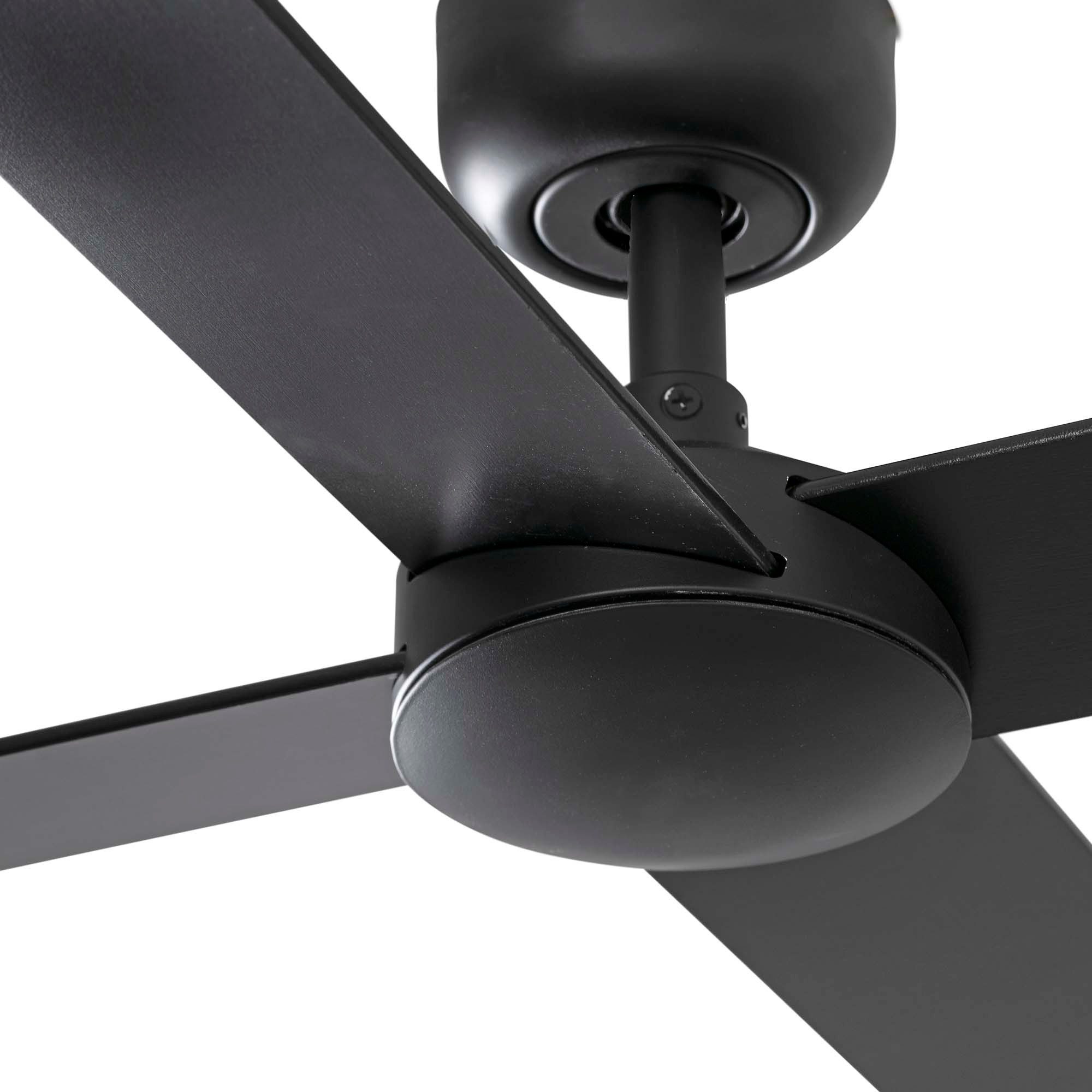 FARO Barcelona Deckenventilator DC Deckenventilator Rudder L-4 Schwarz, Timer