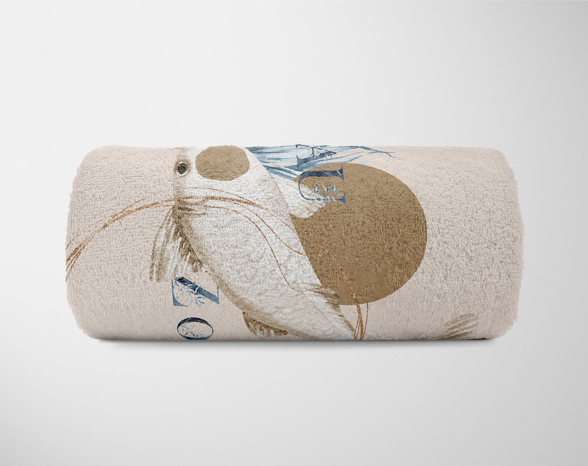 Sinus Art Handtücher schönes M, Kuscheldecke Ozean Zuchtkarpfen Baumwolle-Polyester-Mix Kunstvoll Strandhandtuch (1-St), Handtuch Saunatuch Handtuch