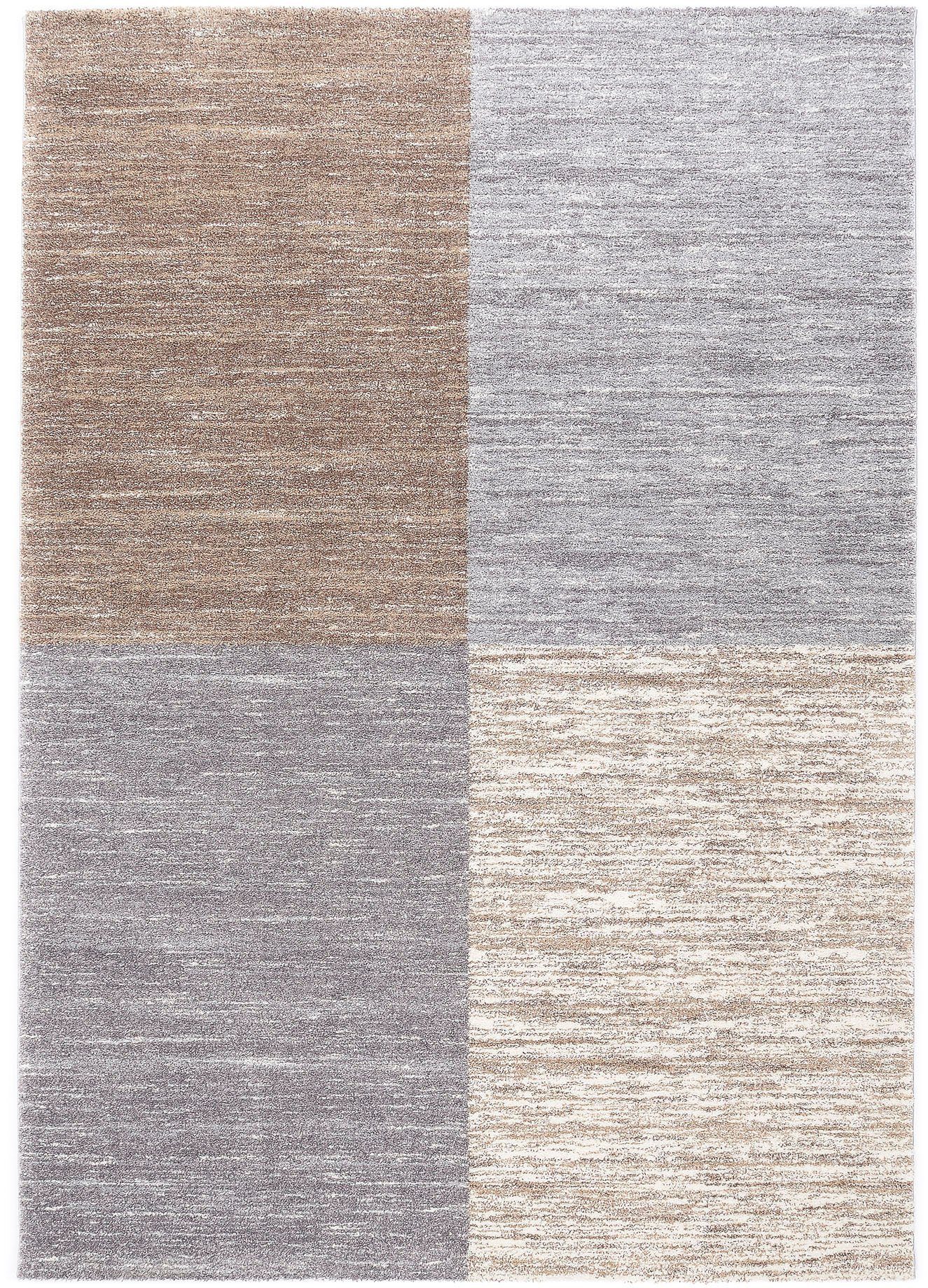 OCI DIE TEPPICHMARKE Teppich SOFI LORI, rechteckig, Höhe: 12 mm, Frisé Teppich, Kurzflor, Karo, Wohnzimmer