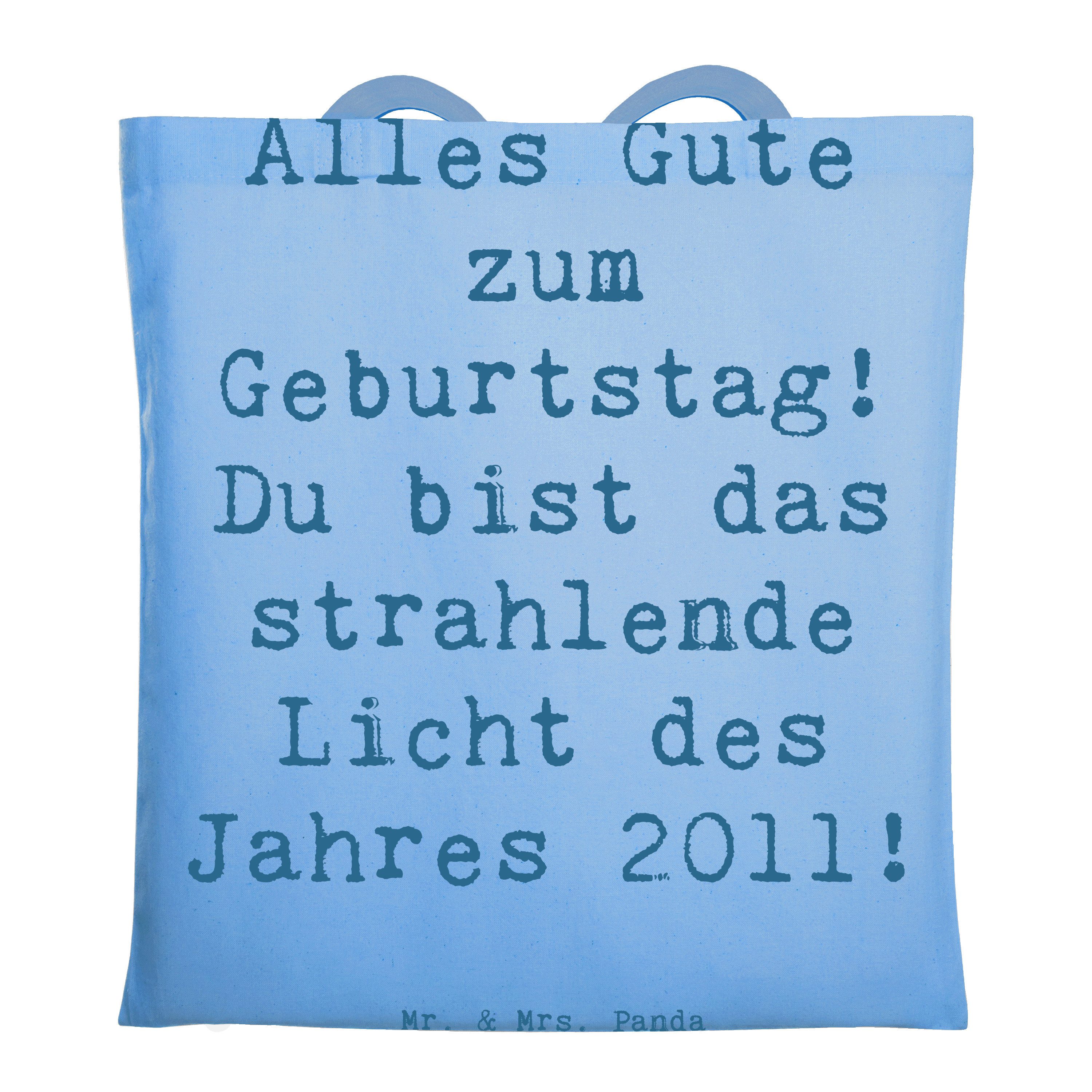 Mr. & Mrs. Panda Tragetasche 2011 Geburtstag - Sky Blue - Geschenk, Alles Gute zum Geburtstag, Str (1-tlg), Cross Stitching Griffe