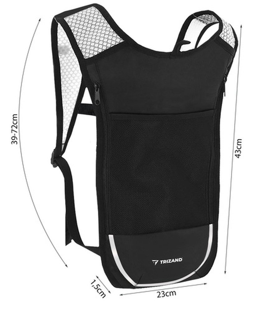 Trizand Trinkrucksack Wassersack-Rucksack 2 L (Set, 1-tlg., Bewässerungssystem), Trinkblase Platz für Smartphone, Snacks, Schlüssel oder Jacke
