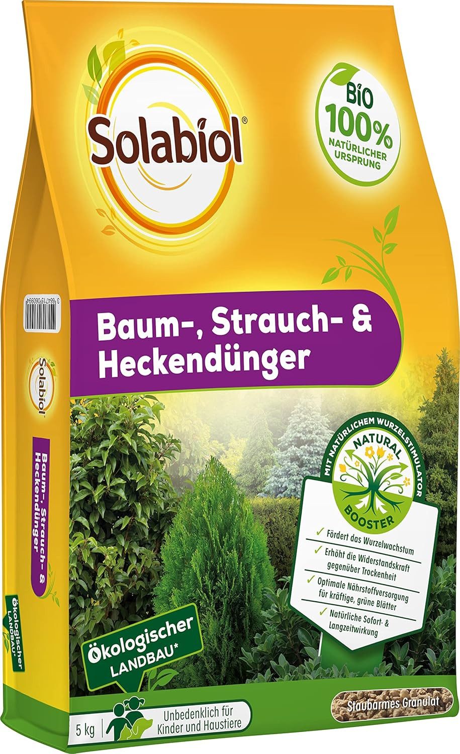 Spezialdünger Solabiol Baum-, Strauch & Heckendünger mit Wurzelstimulator 5kg Sack