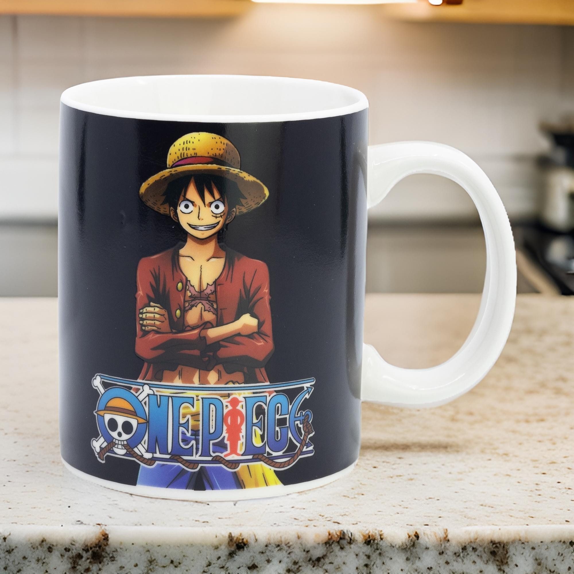 One Piece Anime Tasse Anime One Piece Ruffy magische Teetasse Tasse Kaffeetasse 325 ml, Keramik