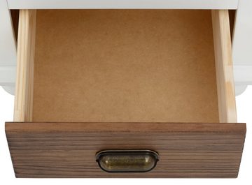 Home affaire Nachtkonsole Borey, 2 Schubkästen aus Holz, Griffe aus Metall, Breite 45 cm, Höhe 50 cm