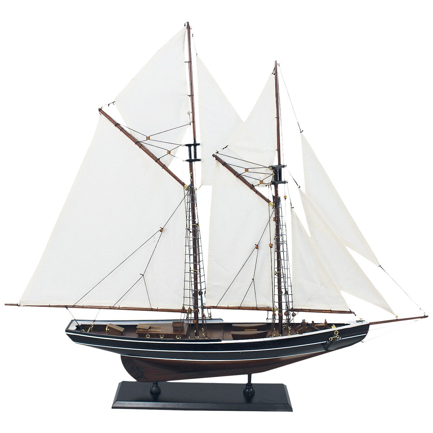 Aubaho Dekoobjekt Segelyacht Bluenose Segelschiff Modellschiff Holz Schiff - kein Bausat