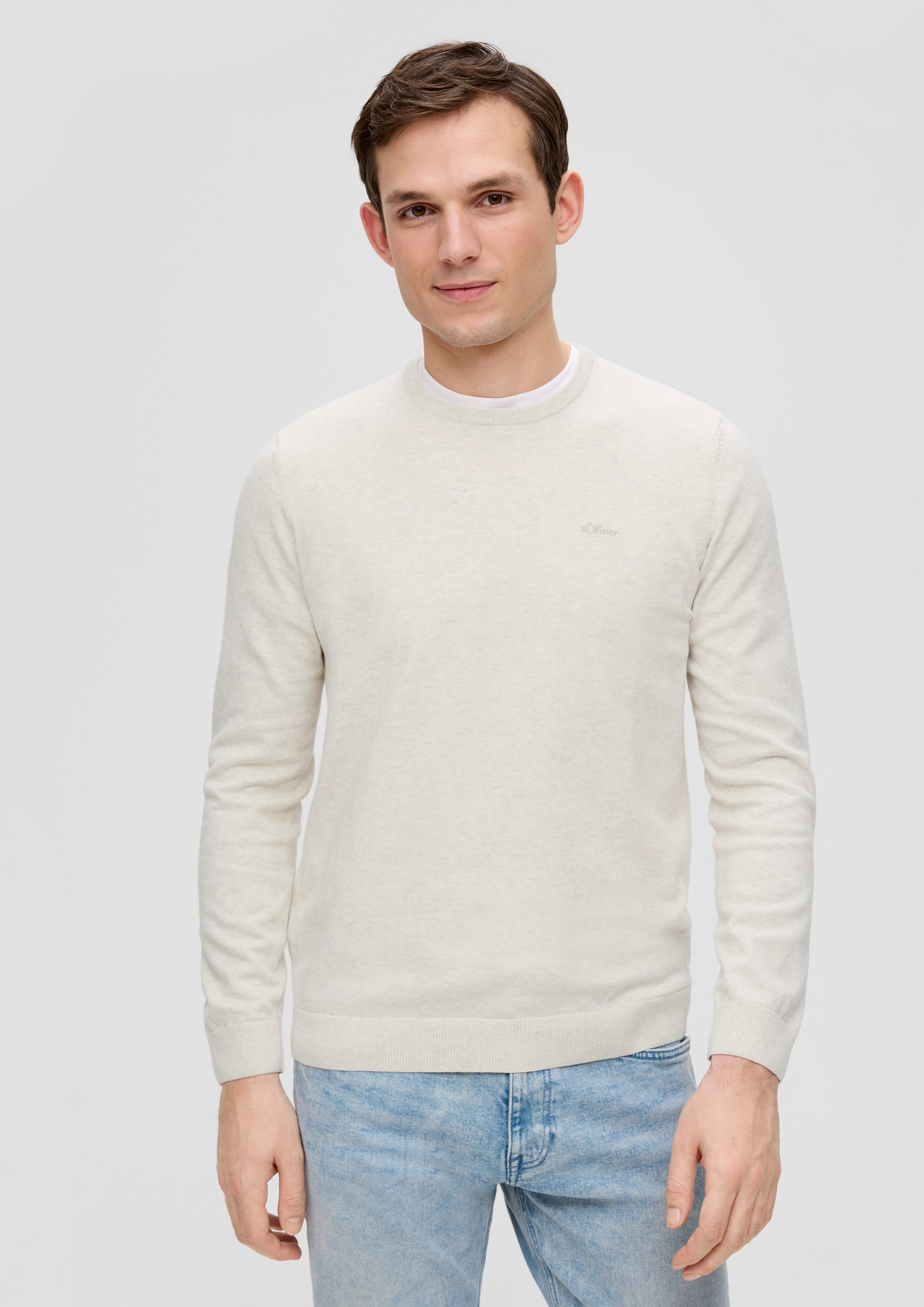s.Oliver Strickpullover Strickpullover mit Logo-Stickerei Logo günstig online kaufen