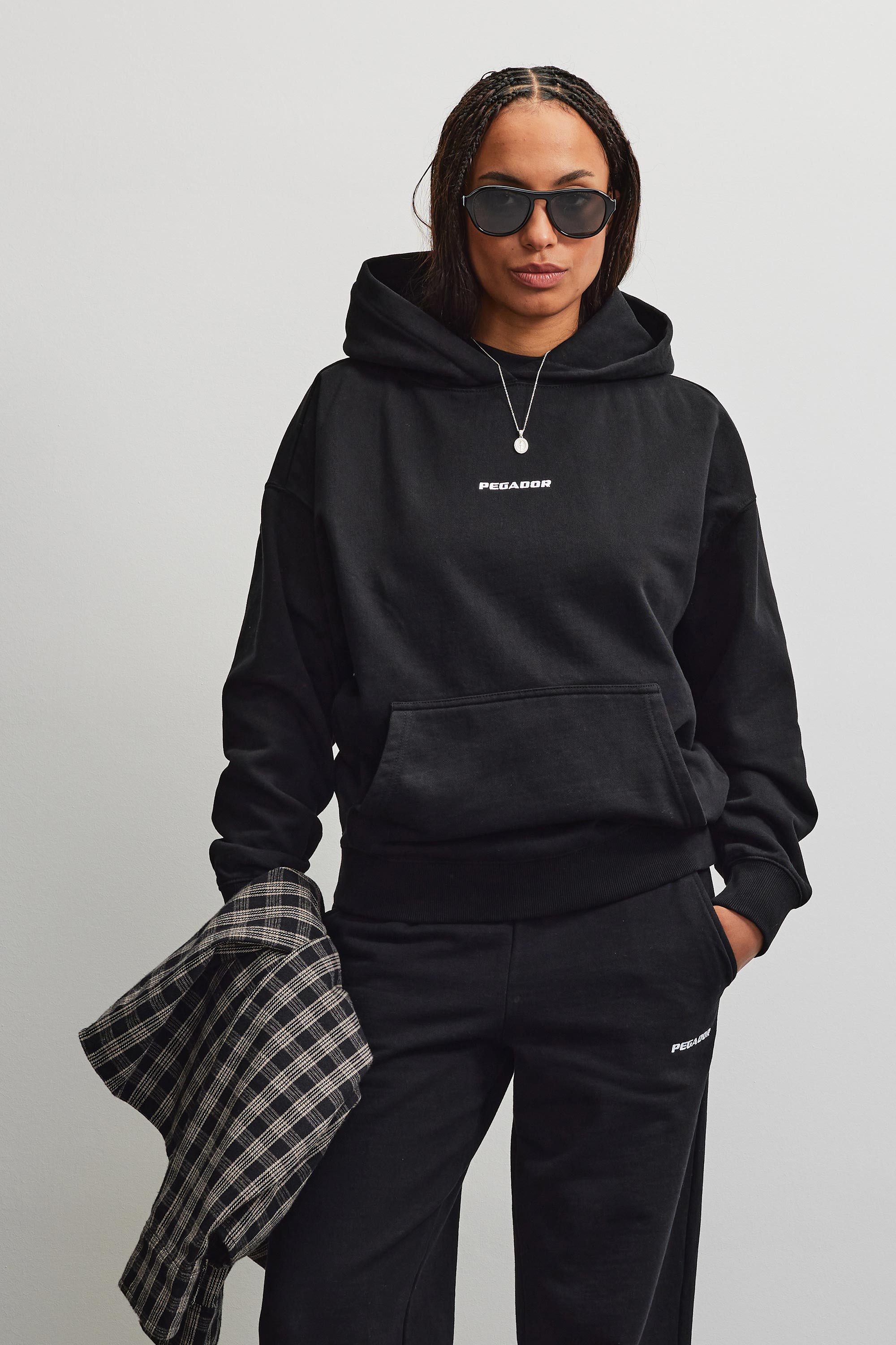 PEGADOR Kapuzensweatshirt CLARITA LOGO OVERSIZED HOODIE Baumwollmischung, oversize