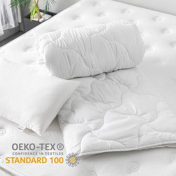 Bettdecke + Kopfkissen, Ideal für Ganzjahreszeiten mit 300 g/m² Füllung, livessa, Bettwaren SET weich und atmungsaktiv