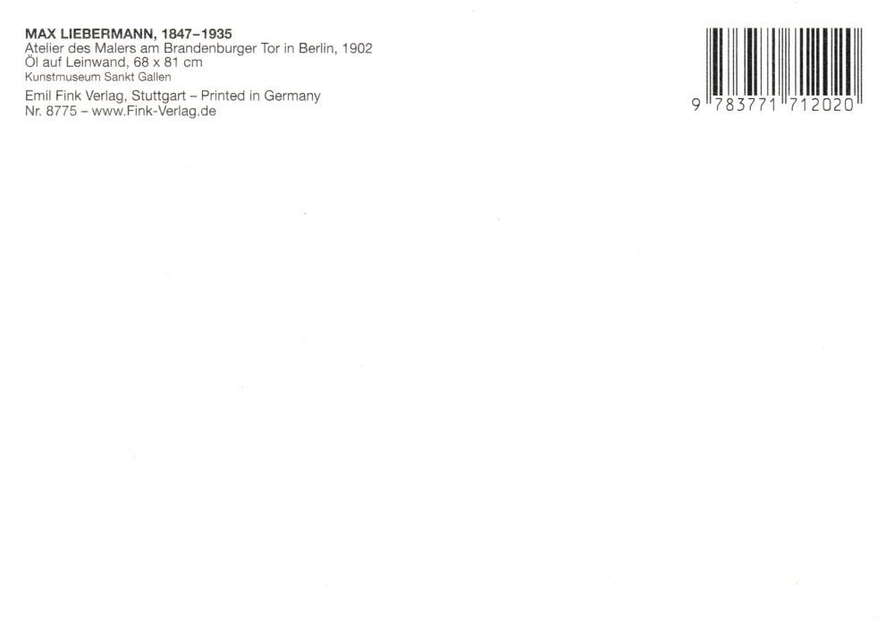 Thumbnail - Postkarte Kunstkarte Max Liebermann "Atelier des Malers am Brandenburger To ..."
