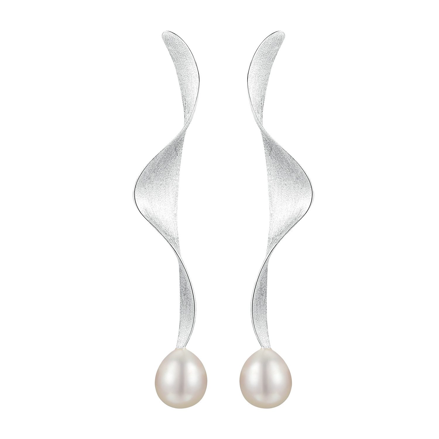 Runde Perlé Perlenohrringe Mila, gedrehter Stab mit Perle, handgefertigte H günstig online kaufen