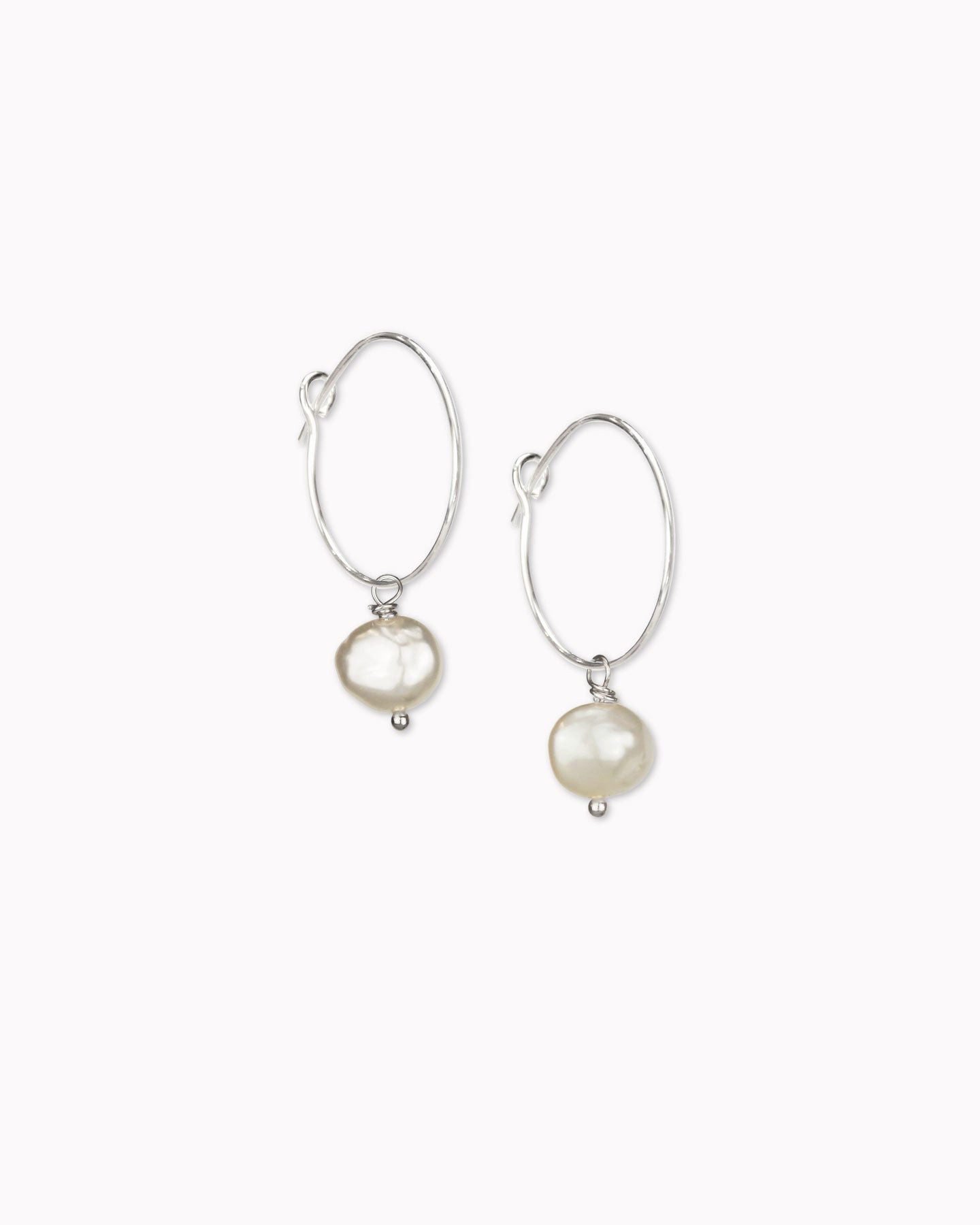 lille mus Paar Creolen Creolen 'Perle' 925 Silber / vergoldet