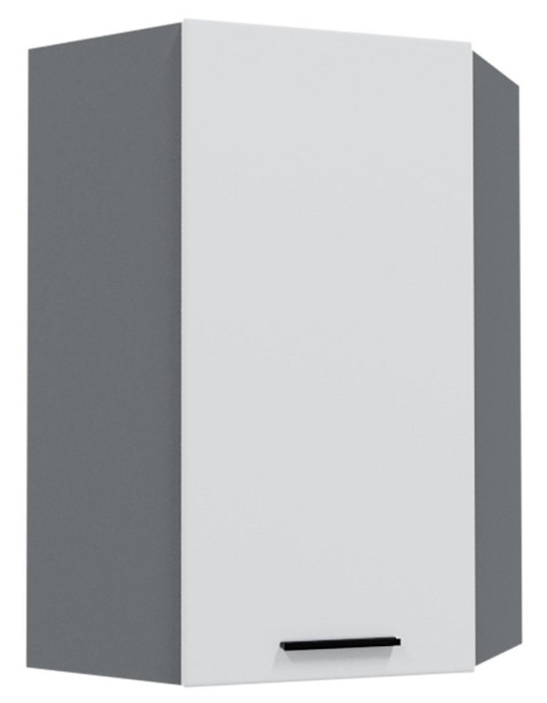 XL 1-türig Eckhängeschrank) (Bonn, 60x60cm wählbar Front- und Bonn Feldmann-Wohnen Korpusfarbe matt Eckhängeschrank weiß