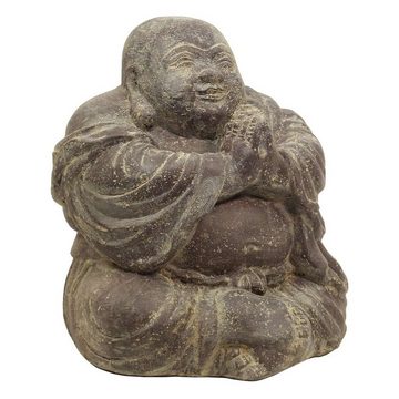 Oriental Galerie Dekofigur Buddha Sitzend Greetings Gartenfigur aus Lavastein 34 cm (1 St)