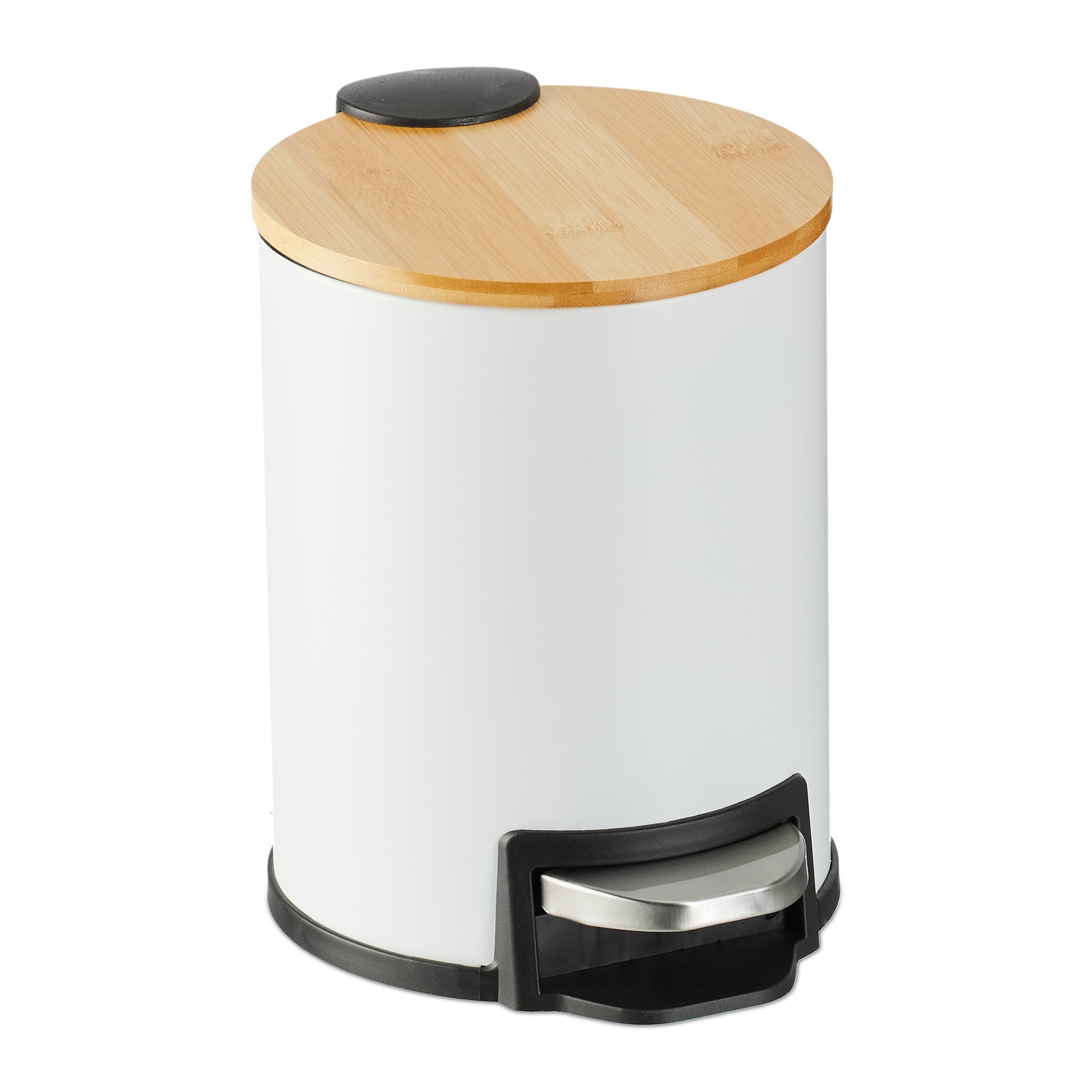 Mülleimer Bad Mülleimer 3 l mit Bambusdeckel