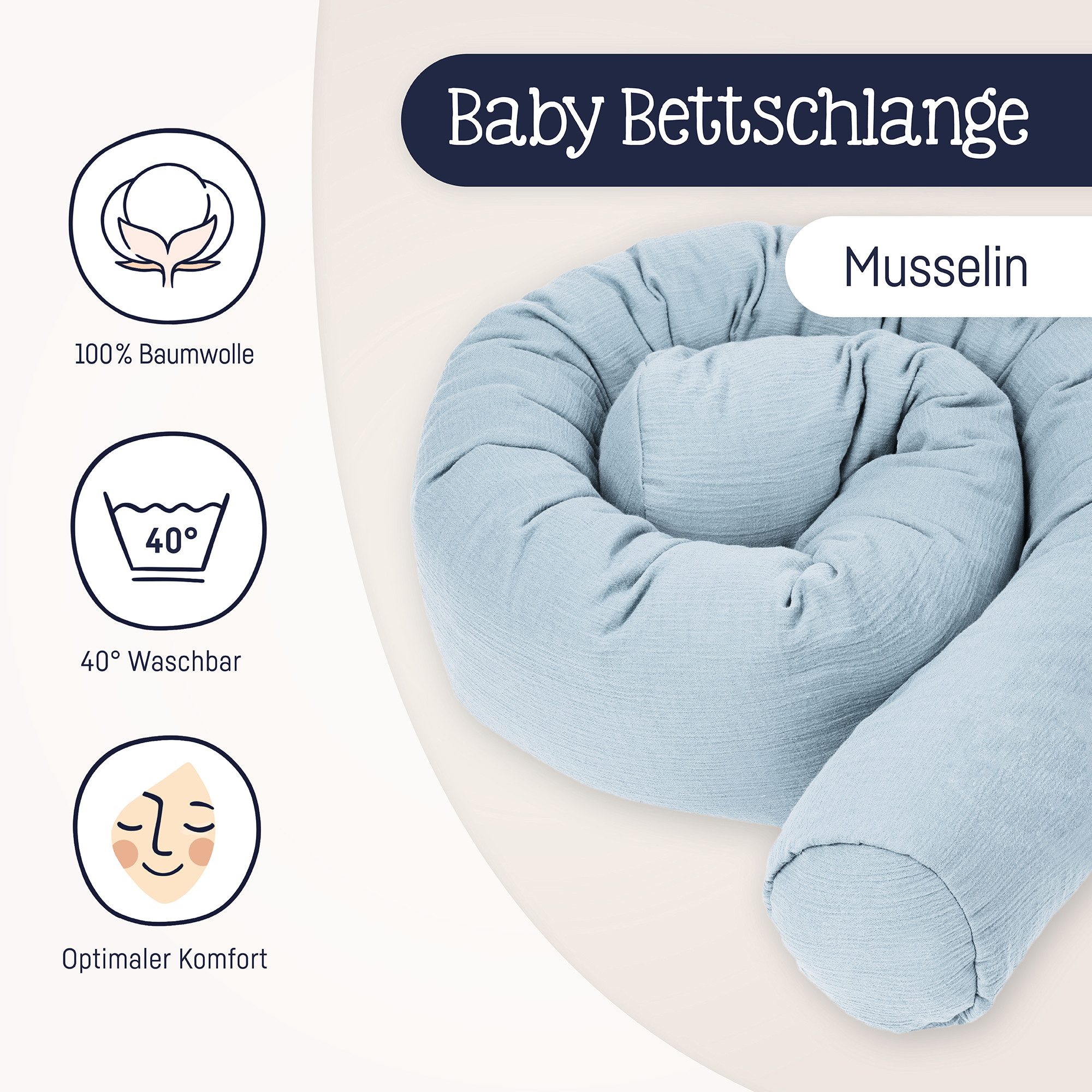 Julius Zöllner Nestchenschlange Musselin, Made in Germany – Bild 5 von 5