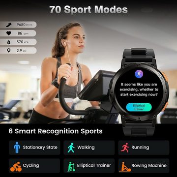 KOSPET Smartwatch (1,43 Zoll, Android iOS), Herren Fitnessuhr mit Telefonfunktion 60+Tage Super Akku 70 Sportmodi