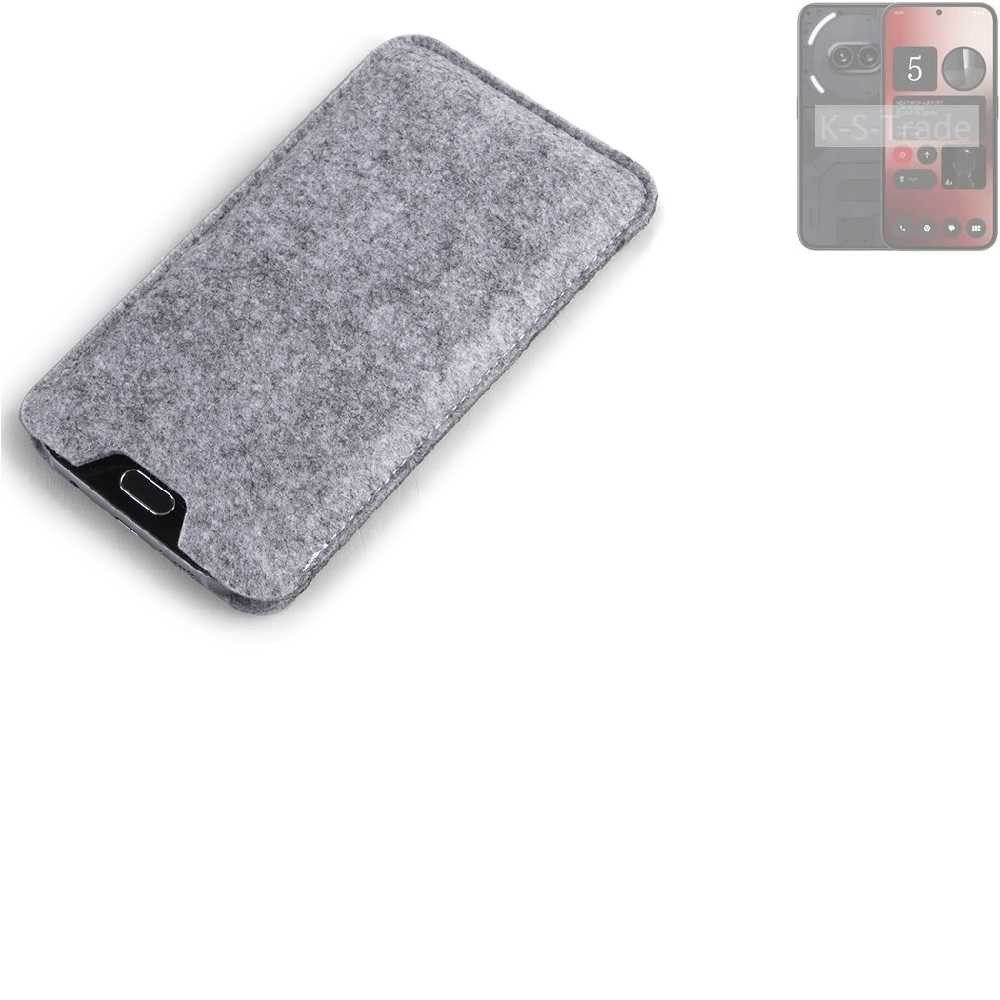 K-S-Trade Handyhülle für Nothing 2a, Filz Handyhülle Schutzhülle Filztasche Filz Tasche Case Sleeve