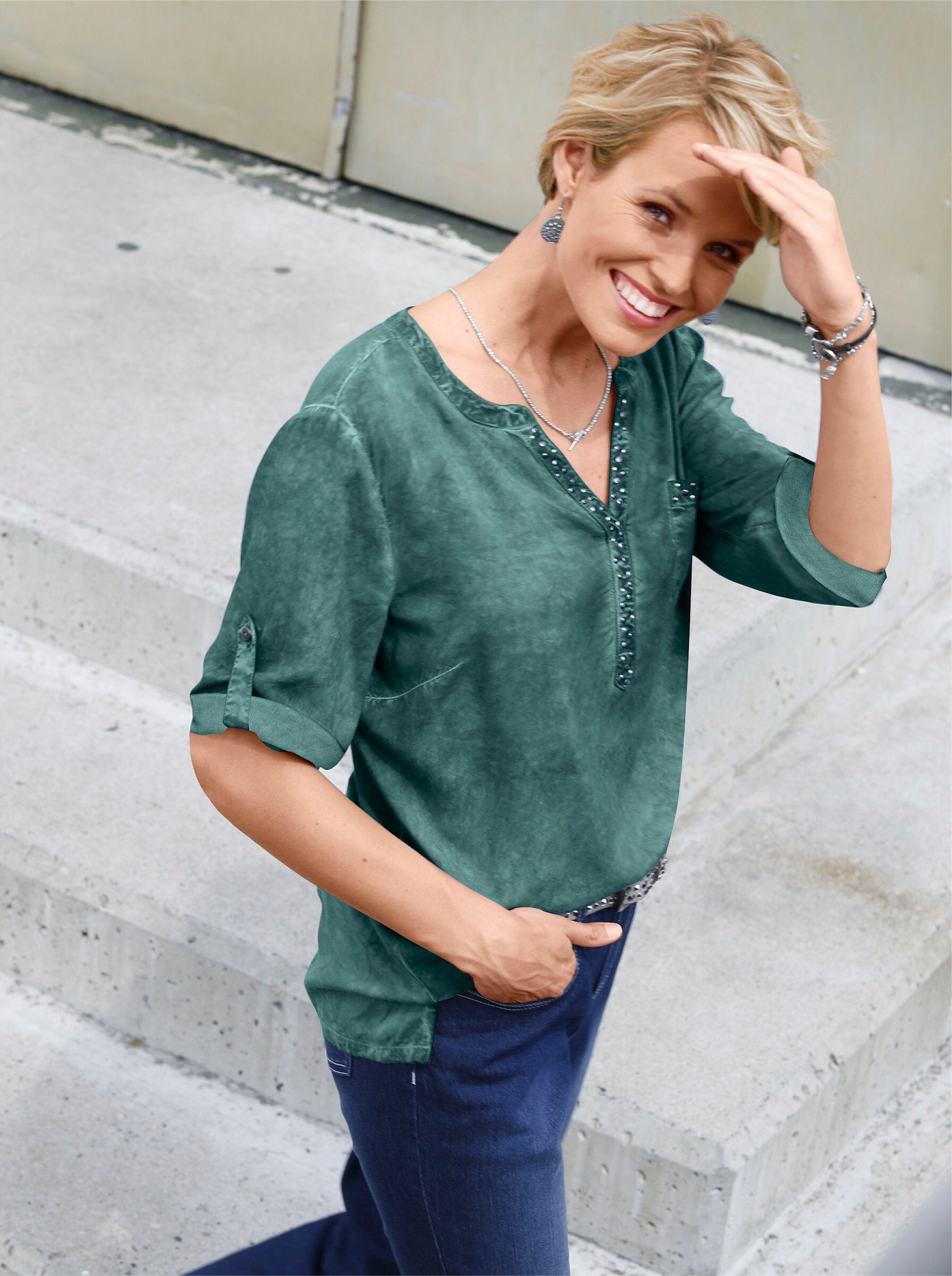 Sieh an! Klassische Bluse Tunika günstig online kaufen