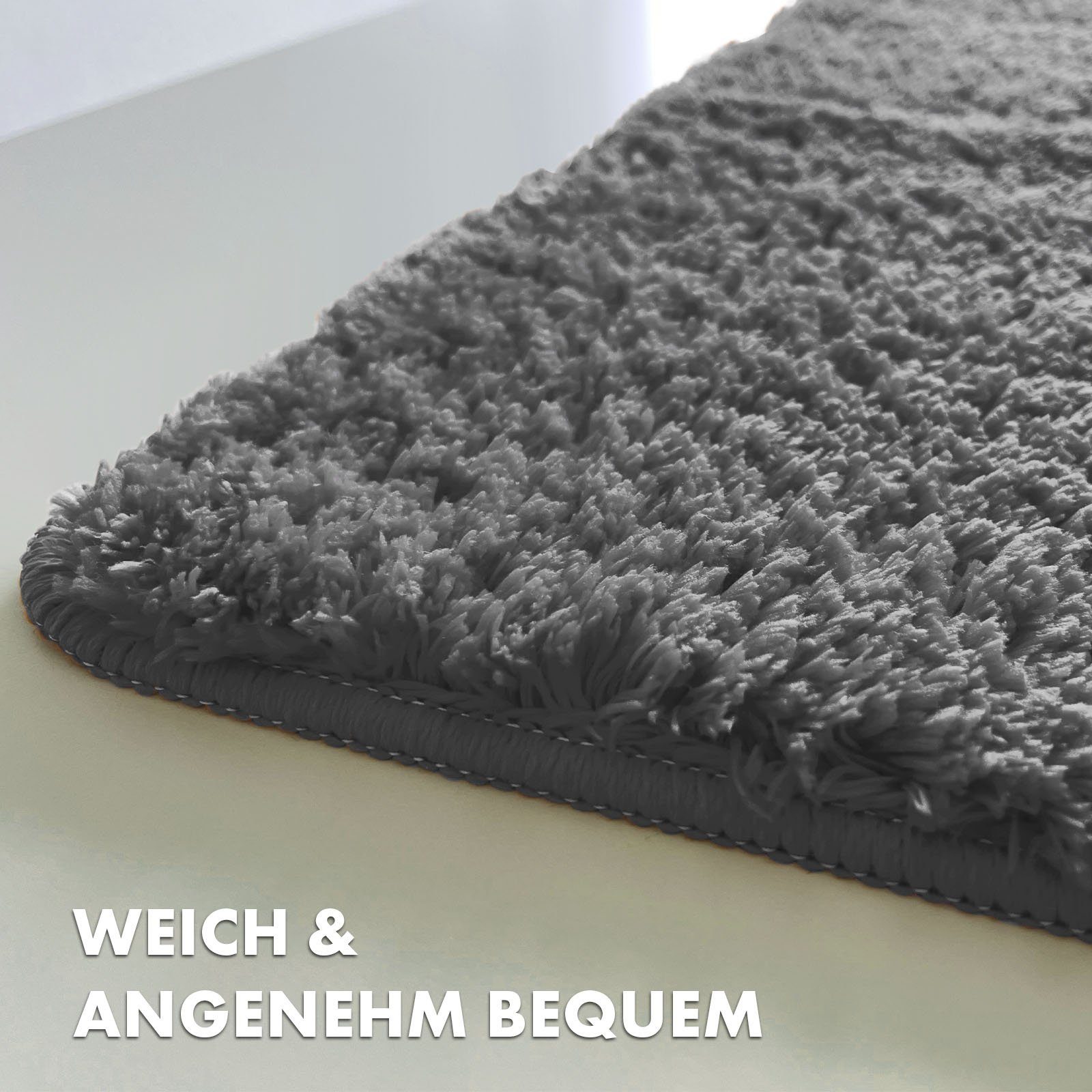 Floordirekt Badematte Sky Extra weich & saugstark, Fußbodenheizung geeignet, Hochflor, Höhe 30 mm, Rutschhemmende Rückseite, Waschmaschinen & Trockner geeignet, Polyester, Rechteckig, ohne Ausfransen dank gekettelten Rändern, Trittschalldämmend