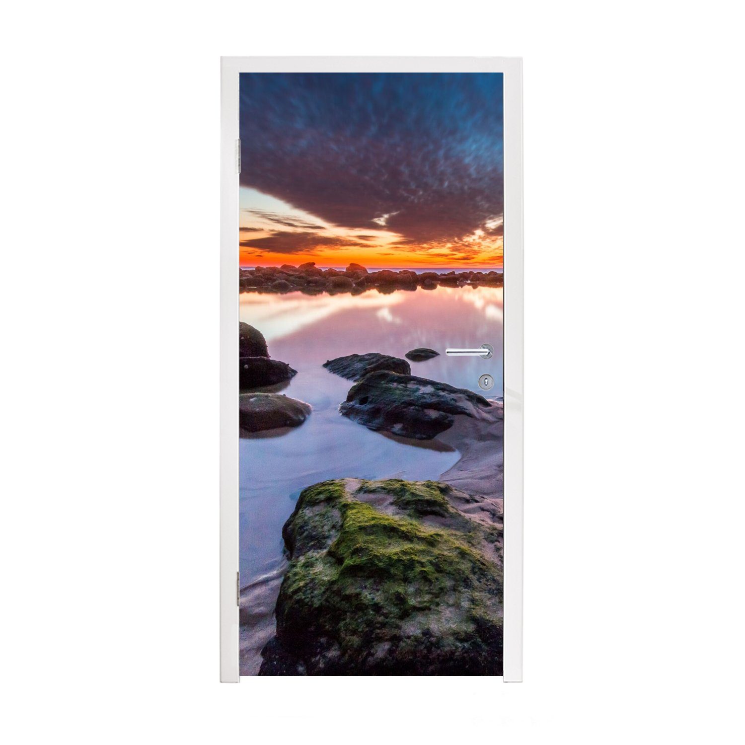 MuchoWow Türtapete Felsen - Wasser - Natur, Matt, bedruckt, (1 St), Fototapete für Tür, Türaufkleber, 75x205 cm