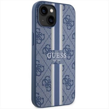 Guess Smartphone-Hülle Guess 4G Printed Stripes MagSafe Hülle für Apple iPhone 14 Plus Blau