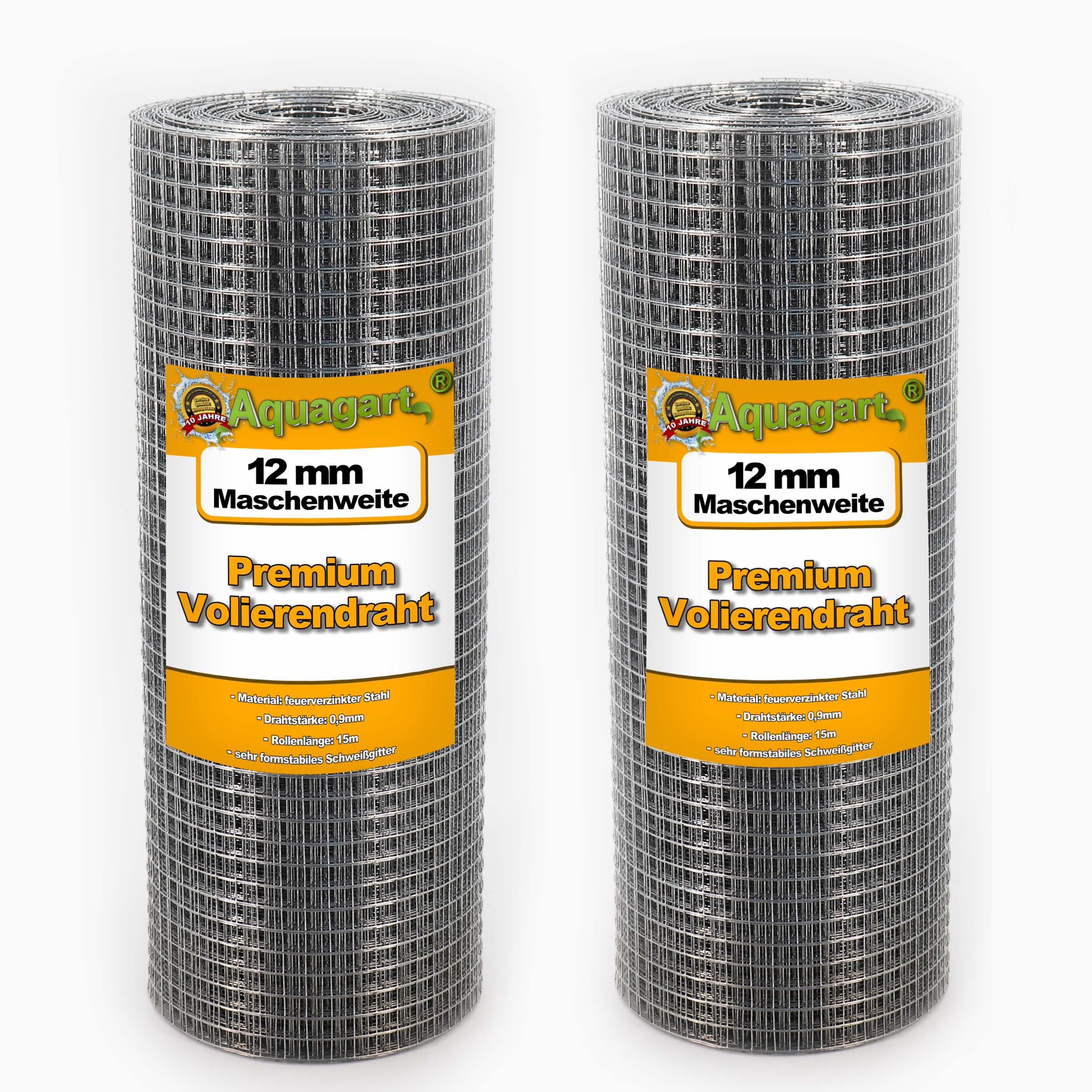 Aquagart Volierendraht 15m x 0,5m Volierendraht Drahtgitter Schweissgitter Drahtzaun, (1-St)