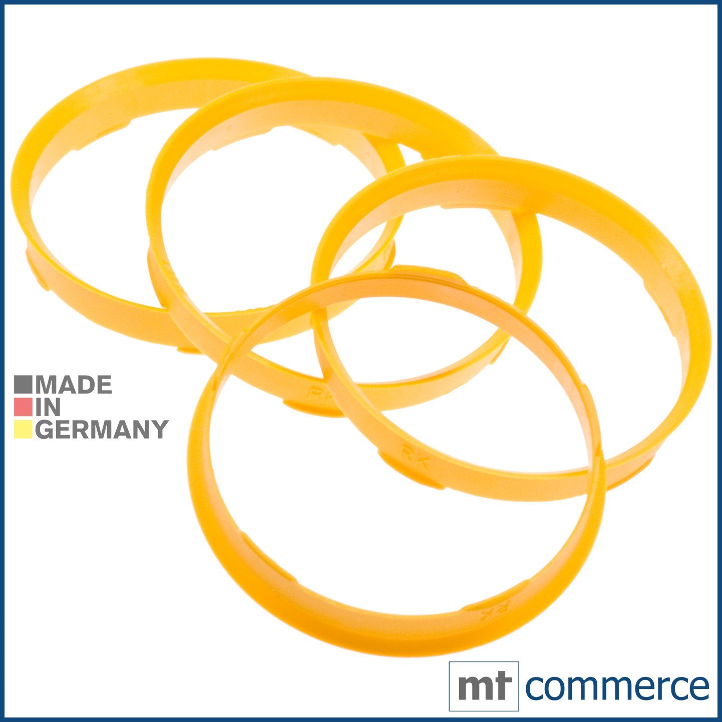 RKC Reifenstift 4X Zentrierringe gelb Felgen Ringe Made in Germany, Maße: 67,0 x 65,1 mm