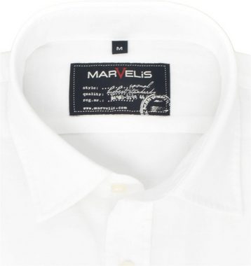 MARVELIS Kurzarmhemd Kurzarmhemd - Casual Fit - Einfarbig - Weiß