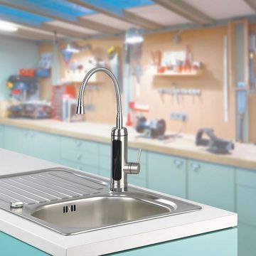 MAXXMEE Küchenarmatur »Armatur Durchlauferhitzer 360 2 x Wasserhahn« Warm- & Kaltwasserarmatur 360° schwenkbar