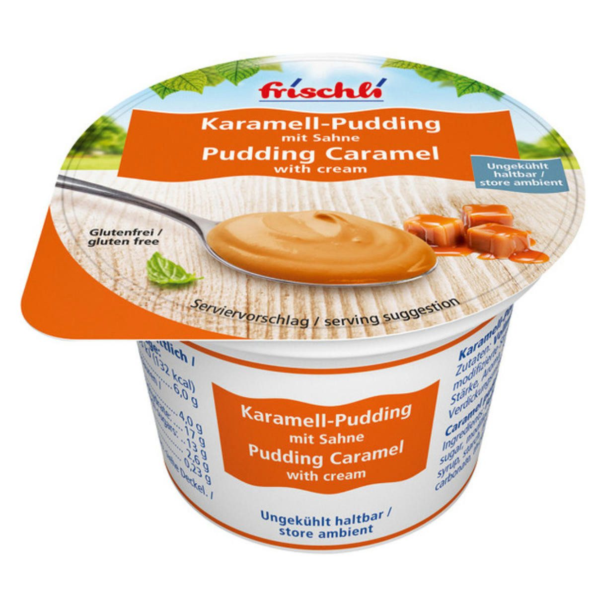 frischli Süßigkeit, Frischli Karamell Pudding mit Sahne für vegetarier geeignet 85g