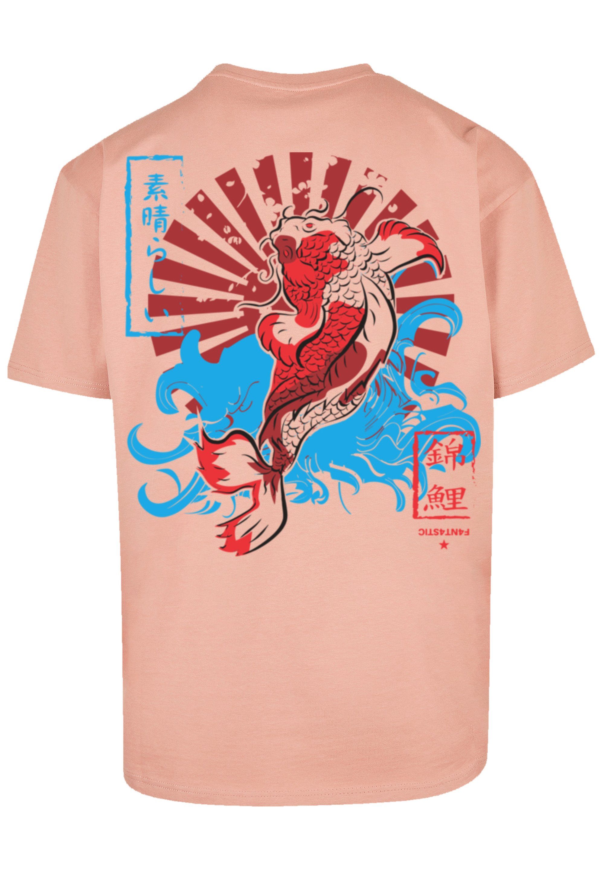 F4NT4STIC T-Shirt PLUS SIZE Japan Koi Print amber