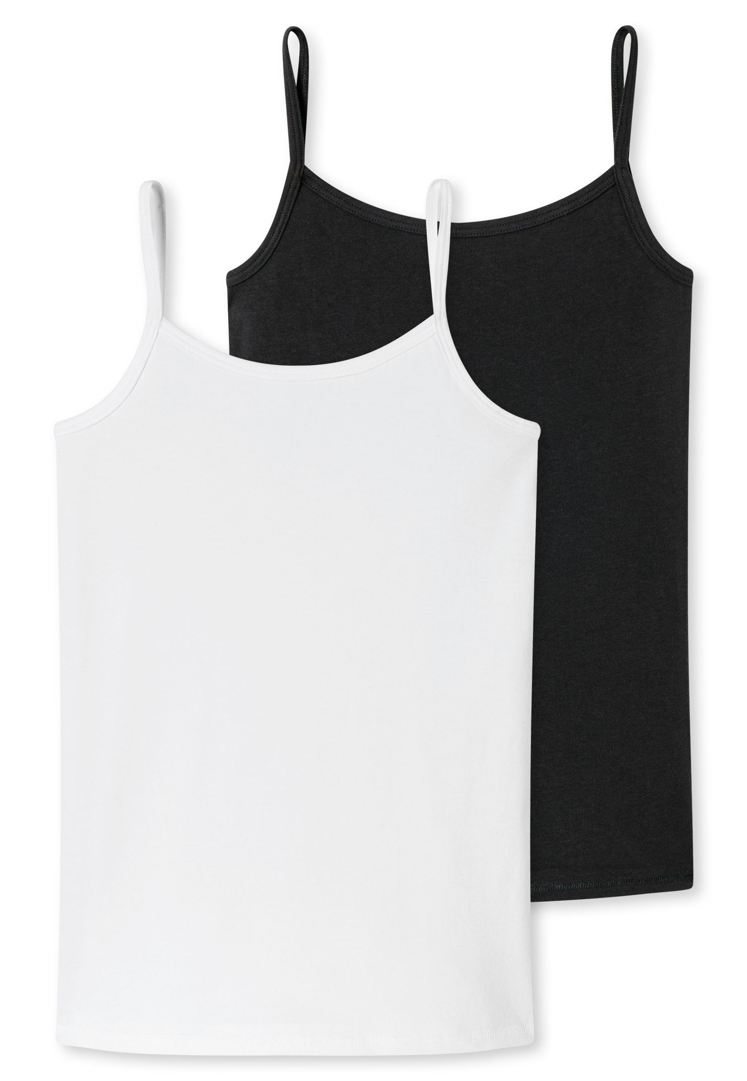 schwarz/weiß mit schmalen Schiesser (2er-Pack) Trägern Unterhemd